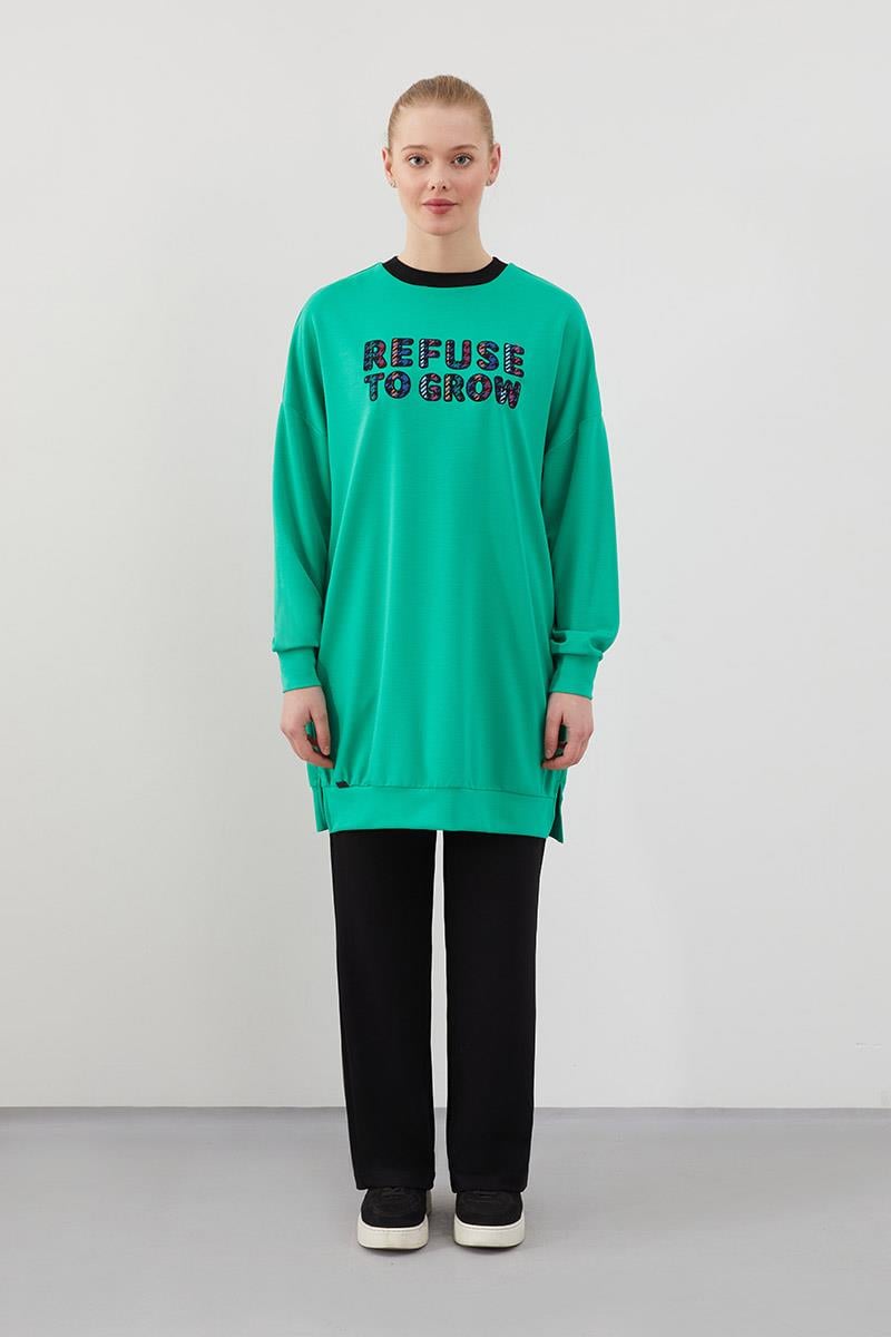 Levidor Studio Zümrüt Baskılı Sweat