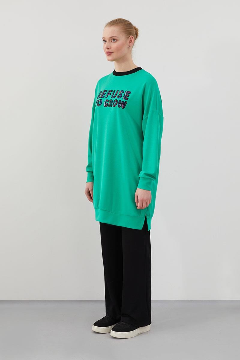 Levidor Studio Zümrüt Baskılı Sweat