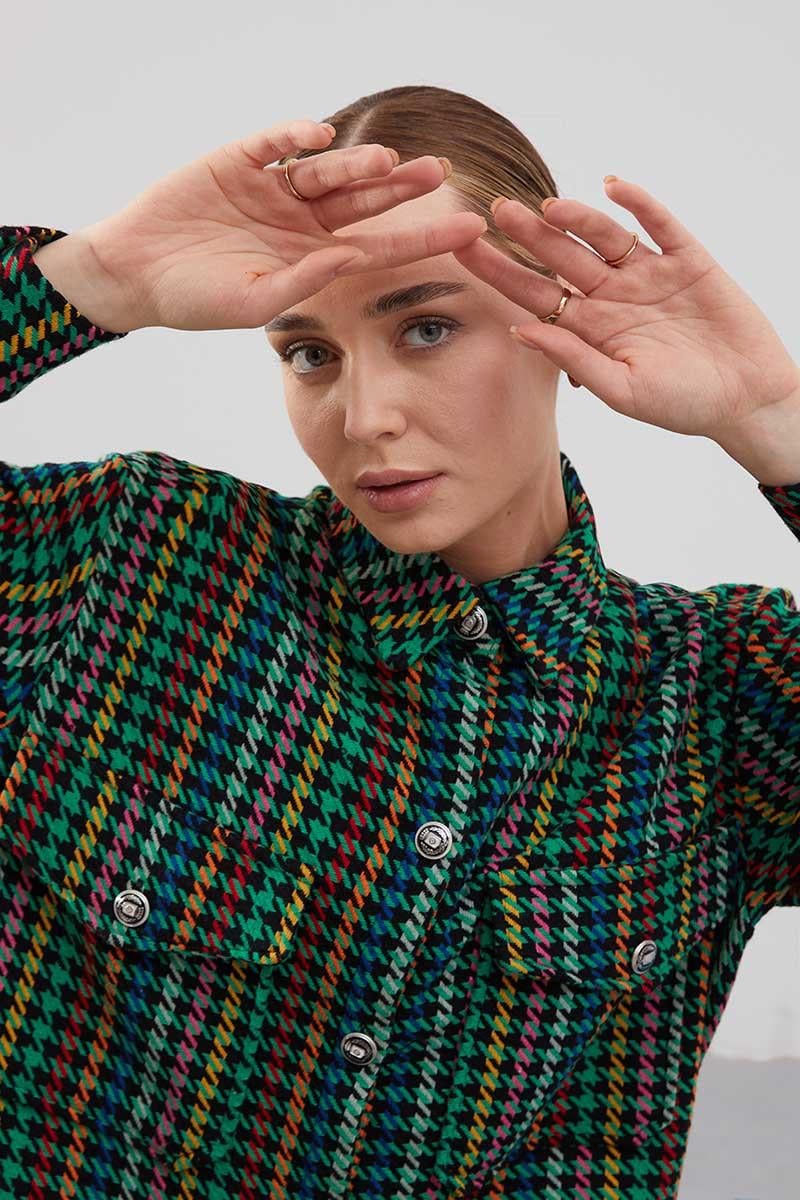 Levidor Studio Zümrüt Oversize Tüvit Ceket