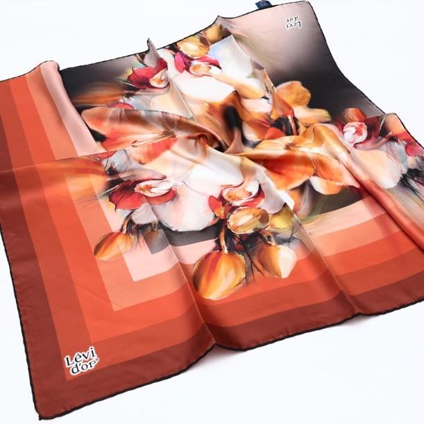 Levidor Taba Twill Saf İpek Eşarp