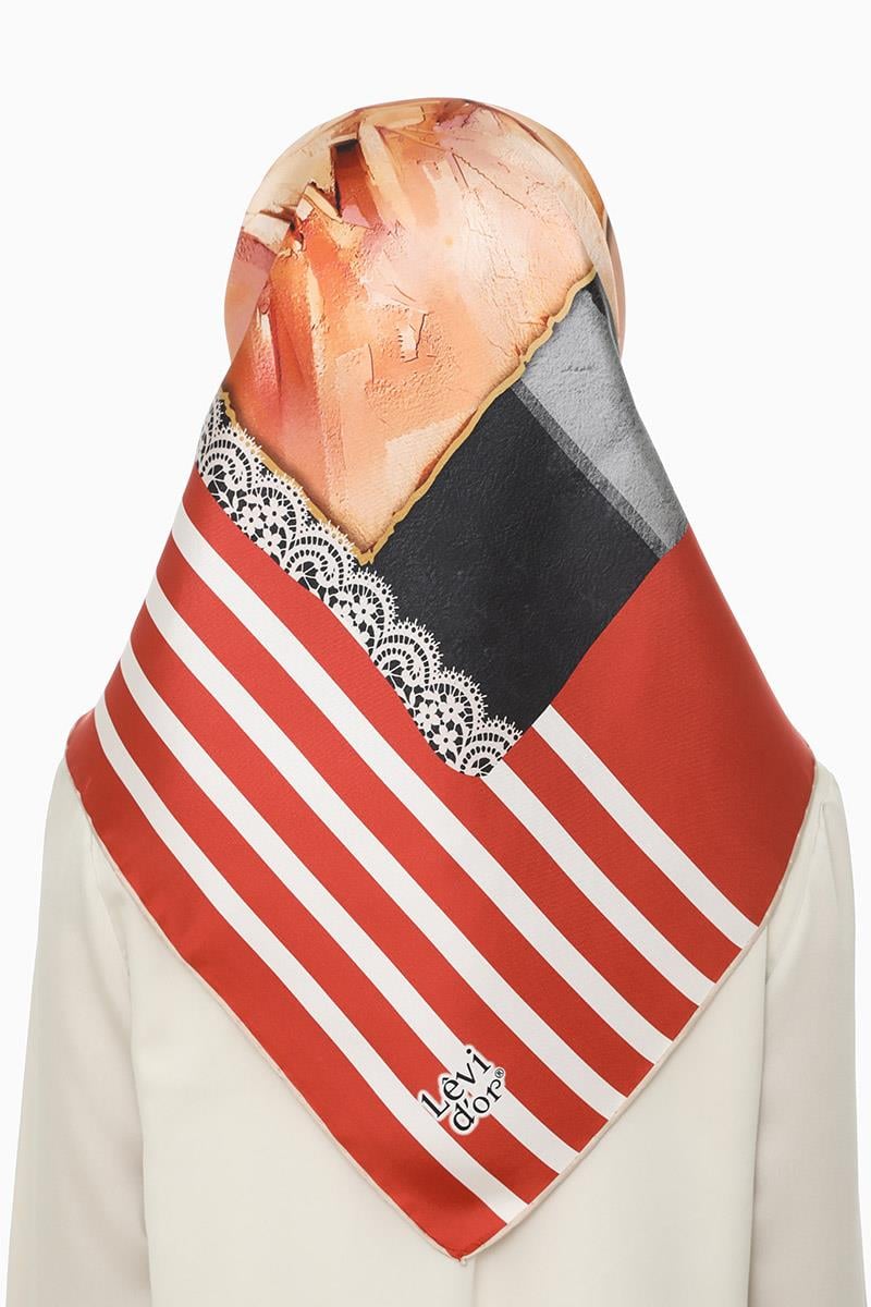 Levidor Taba Twill Saf İpek Eşarp