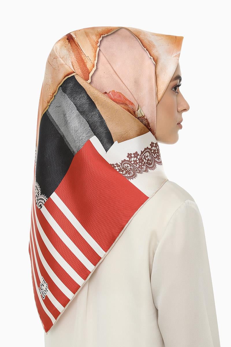 Levidor Taba Twill Saf İpek Eşarp