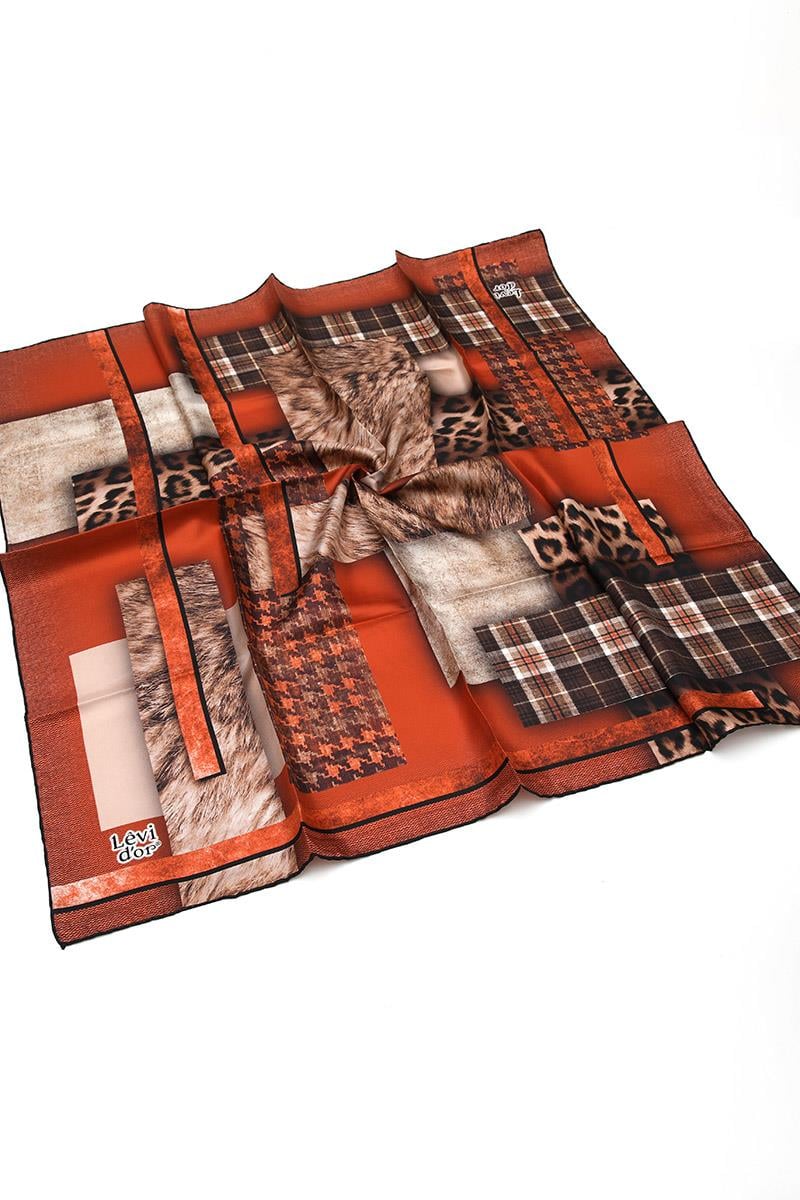 Levidor Taba Twill Saf İpek Eşarp
