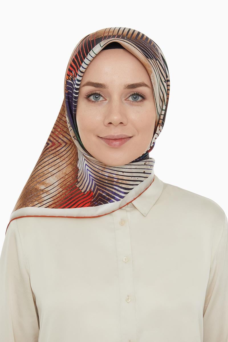 Levidor Taba Twill Saf İpek Eşarp