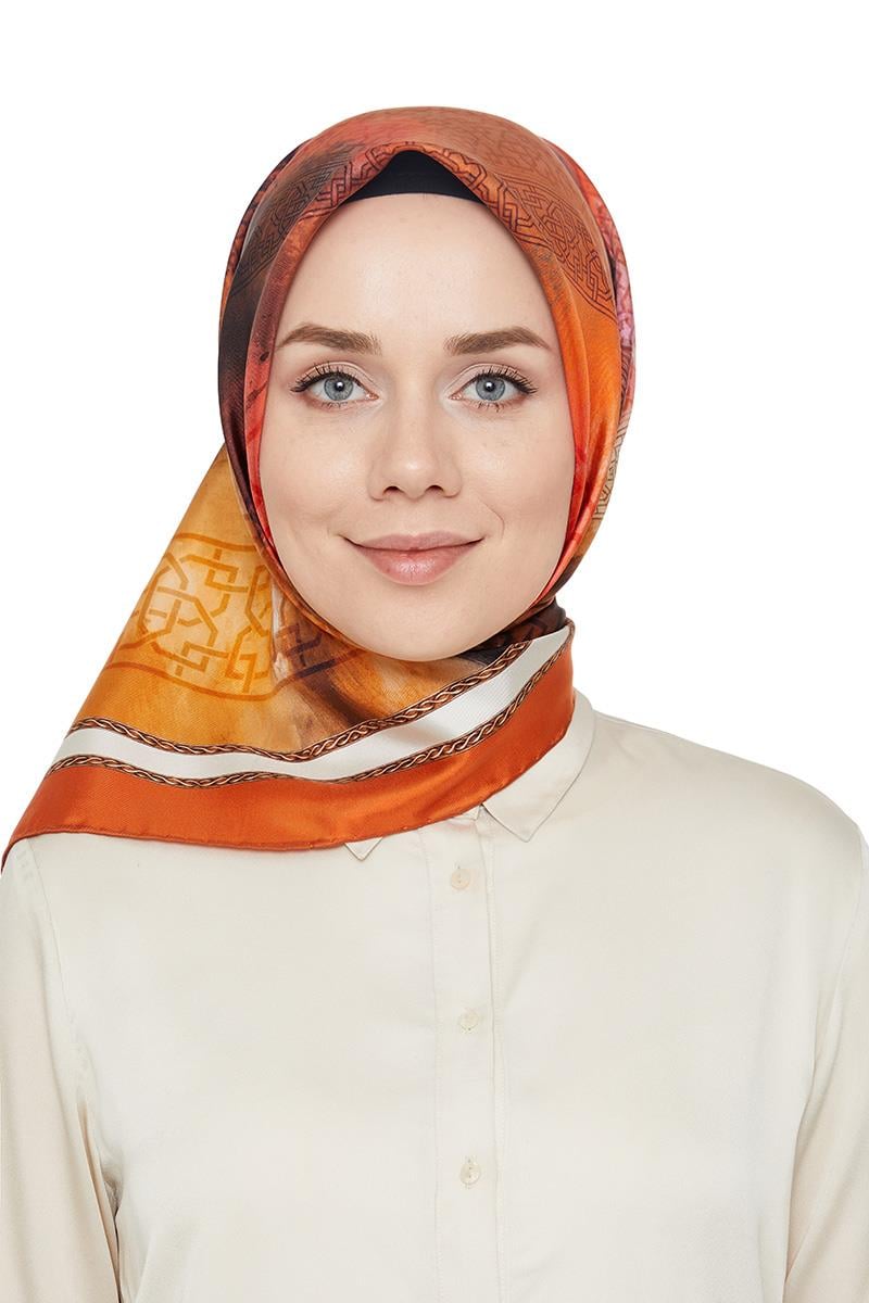 Levidor Taba Twill Saf İpek Eşarp