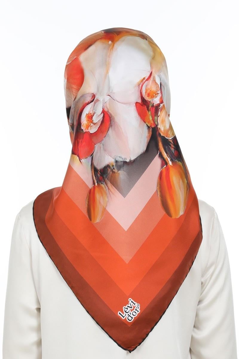 Levidor Taba Twill Saf İpek Eşarp