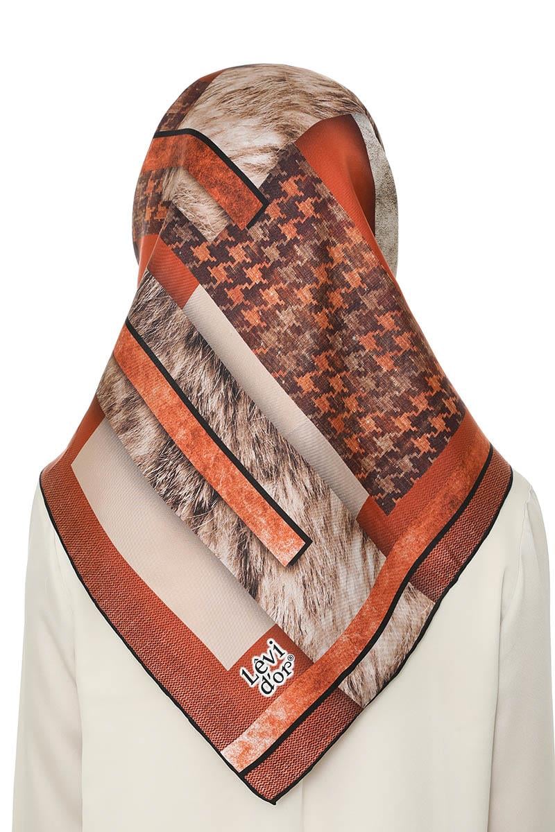 Levidor Taba Twill Saf İpek Eşarp