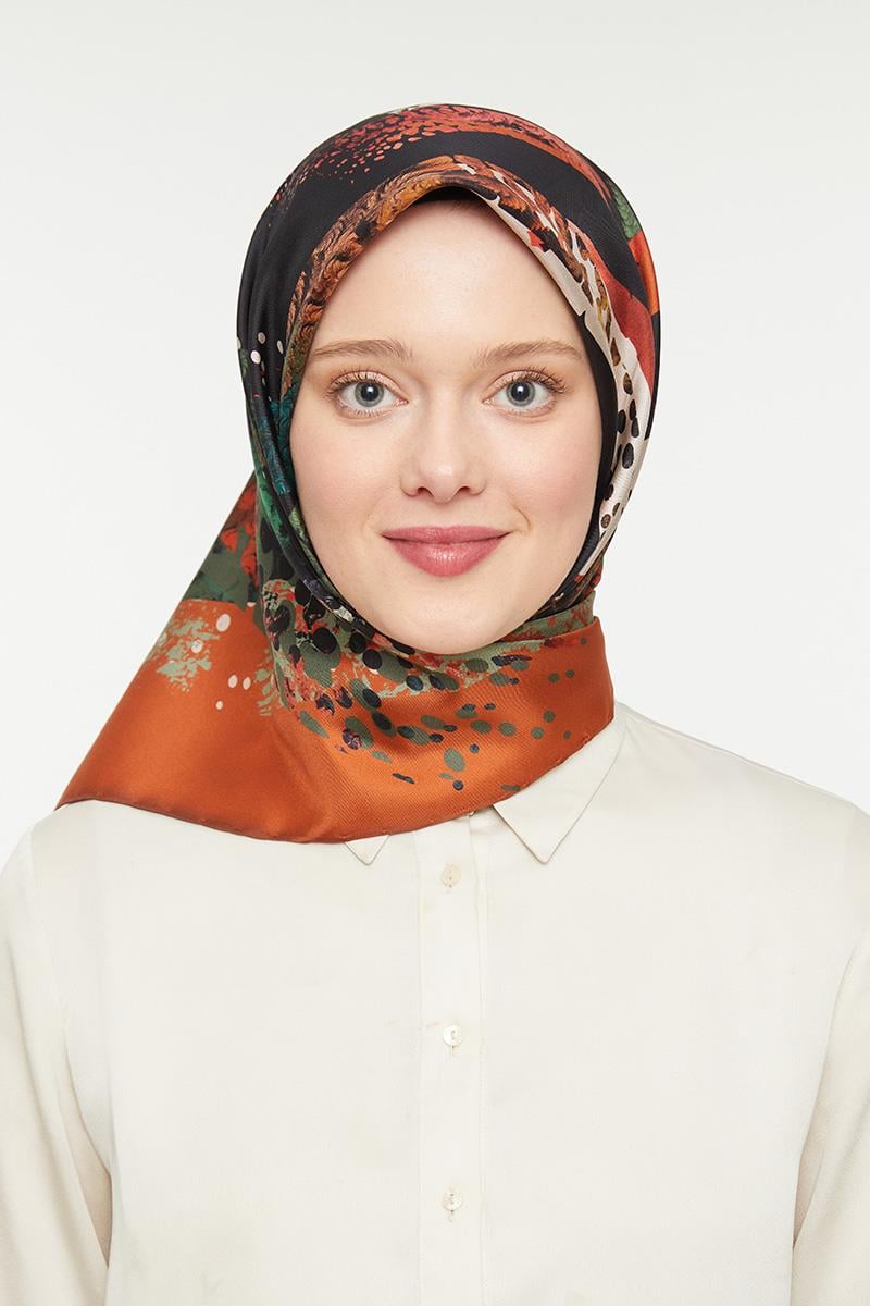 Levidor Taba Twill Saf İpek Eşarp