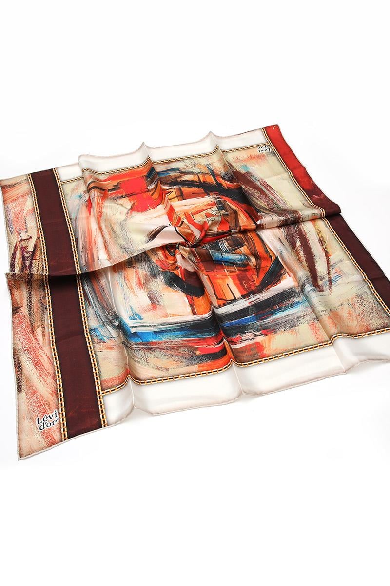 Levidor Taba Twill Saf İpek Eşarp
