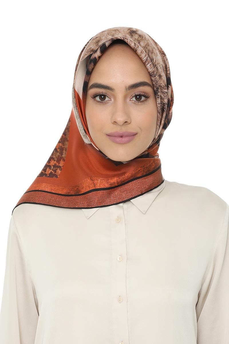 Levidor Taba Twill Saf İpek Eşarp