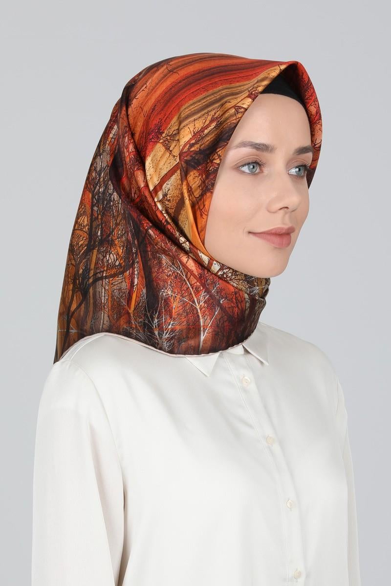 Levidor Taba Twill Saf İpek Eşarp