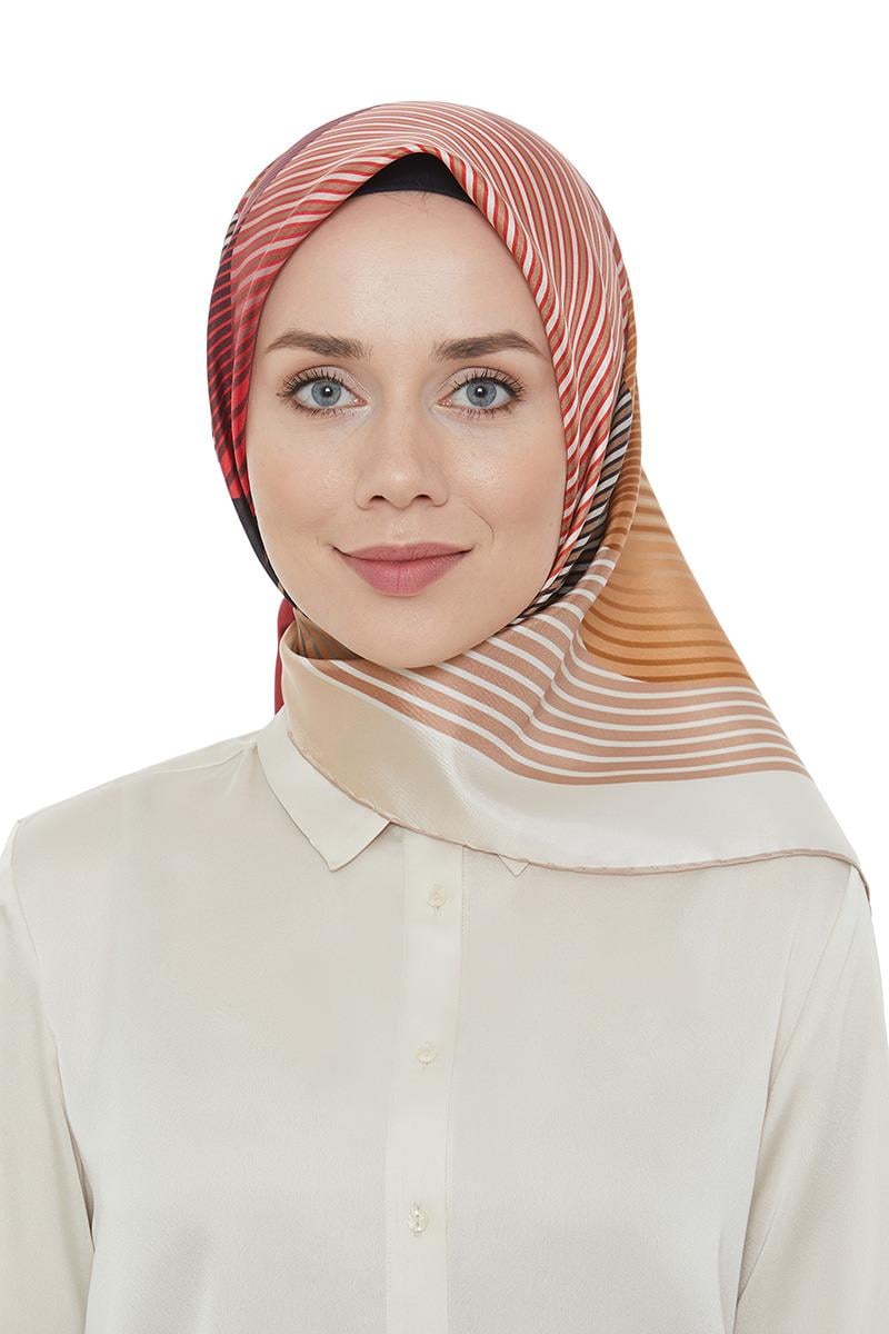 Levidor Turuncu Twill Saf İpek Eşarp