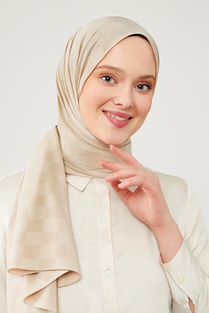 Levidor Vizon Dama Desen Jakarlı Elegance Şal