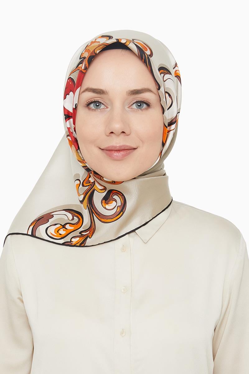 Levidor Vizon Twill Saf İpek Eşarp