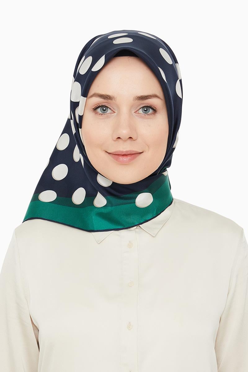 Levidor Yeşil Twill Saf İpek Eşarp