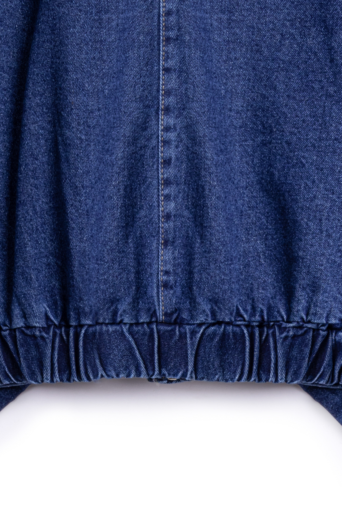 Balon Kol Kısa Denim Ceket Mavi