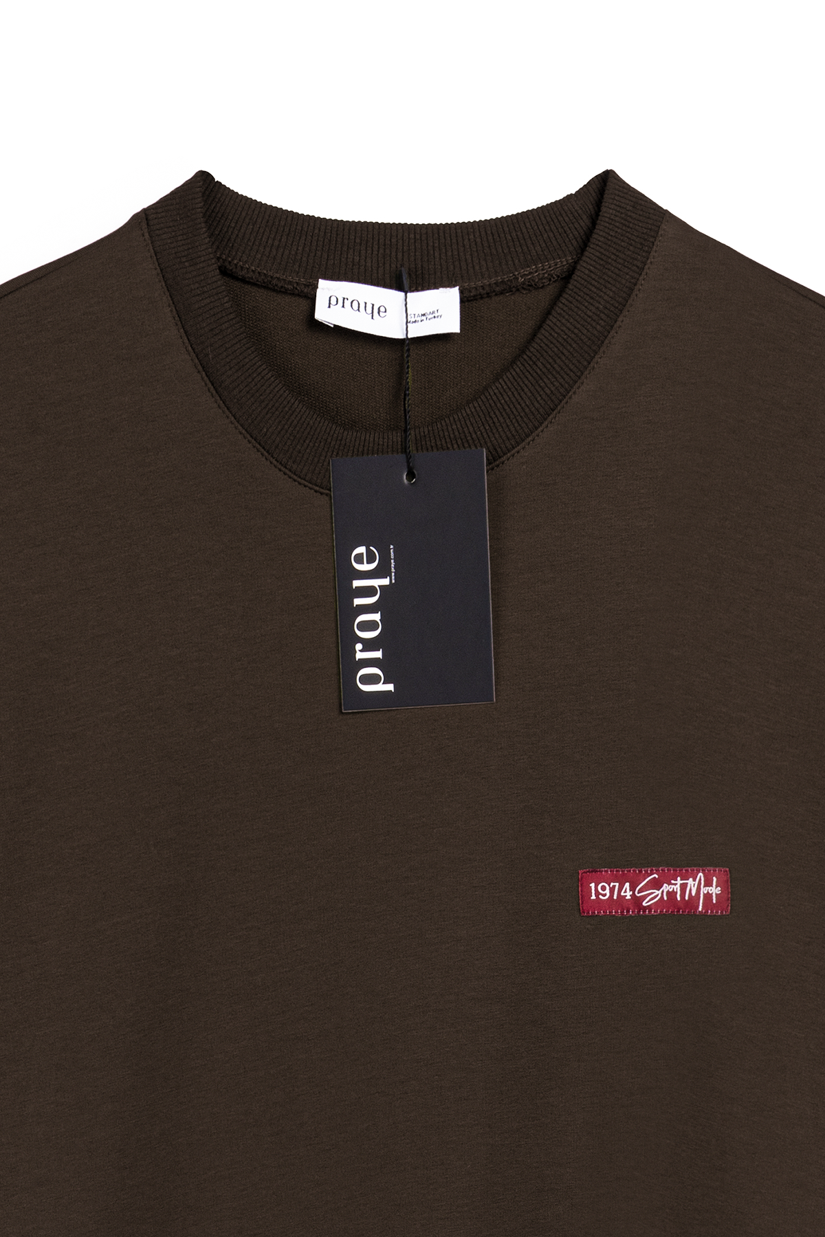 Baskılı Düz Sweat Kahve