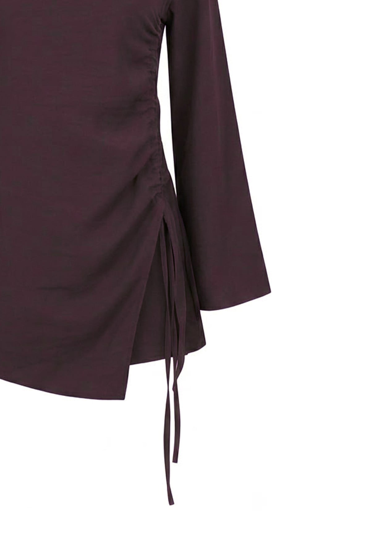 Büzgülü Yırtmaçlı Tunik Bordo