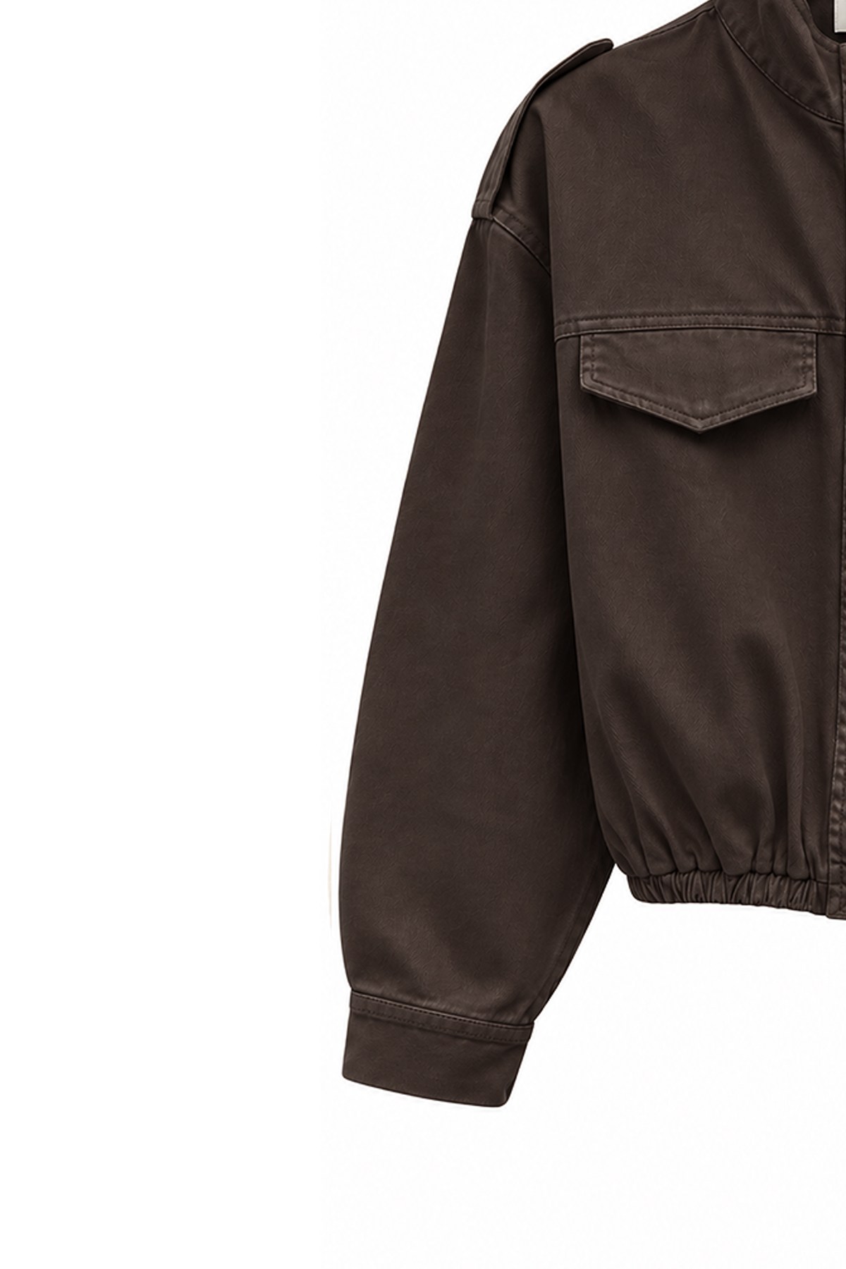 Cep Kapaklı Denim Ceket Kahverengi