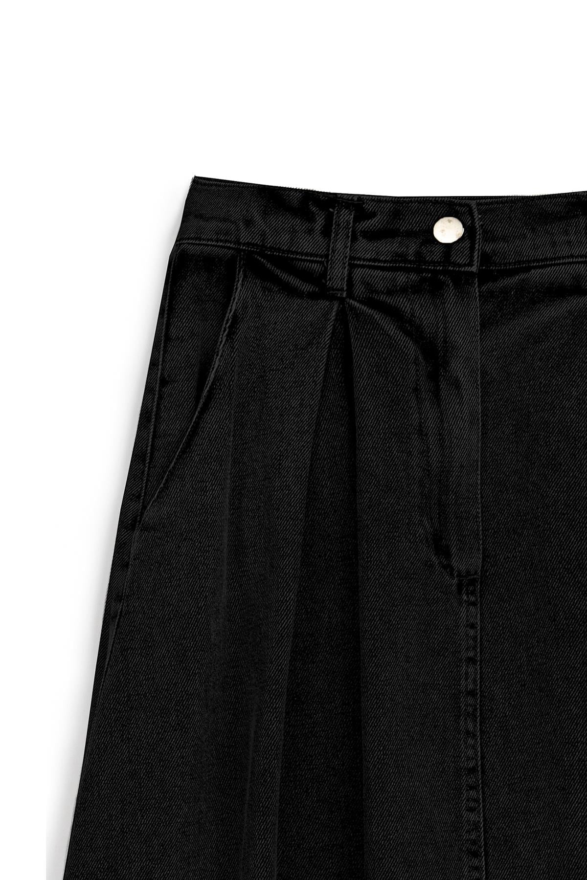 Cepli Kloş Denim Etek Antrasit