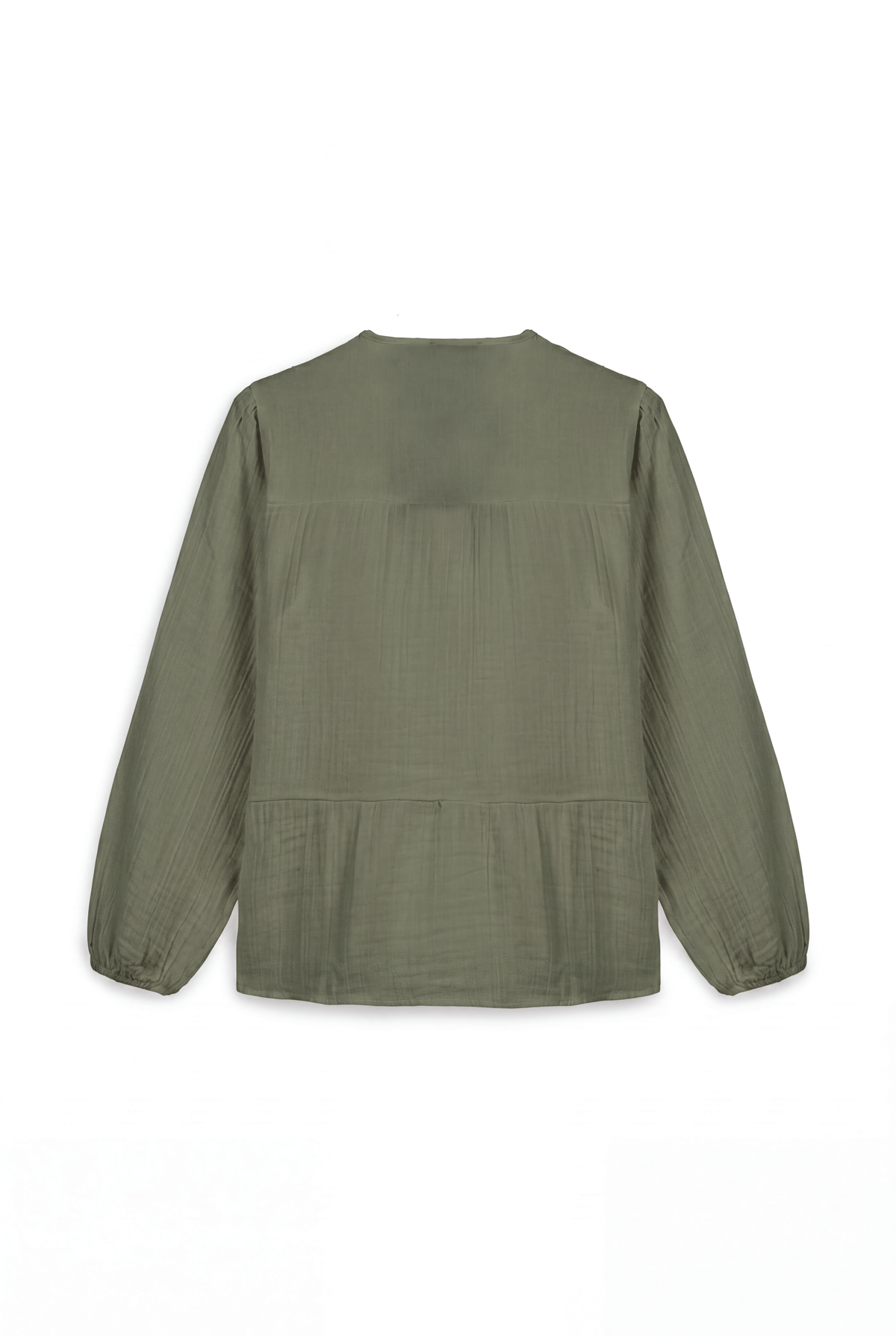 Düğmeli Müslin Kimono Haki