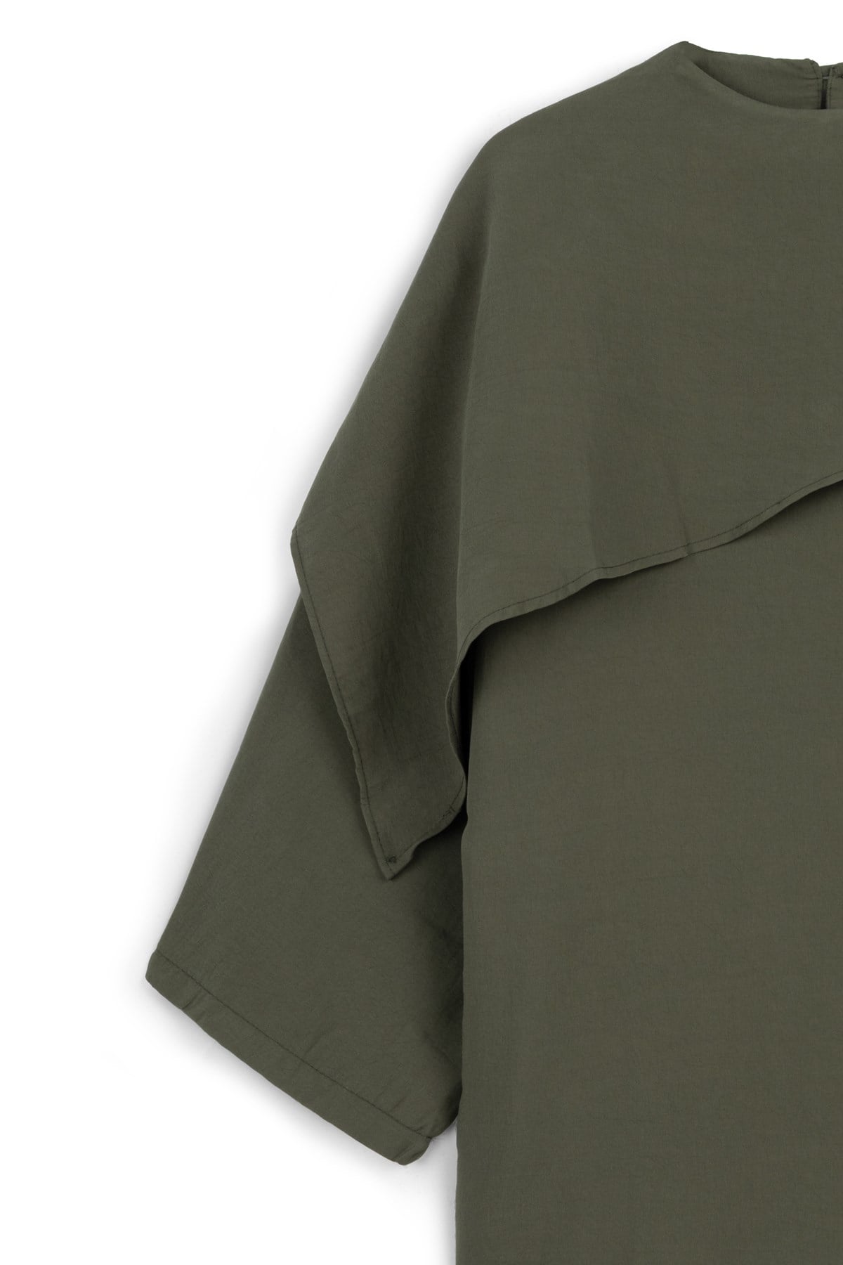 Kapaklı Yarasa Tunik Haki