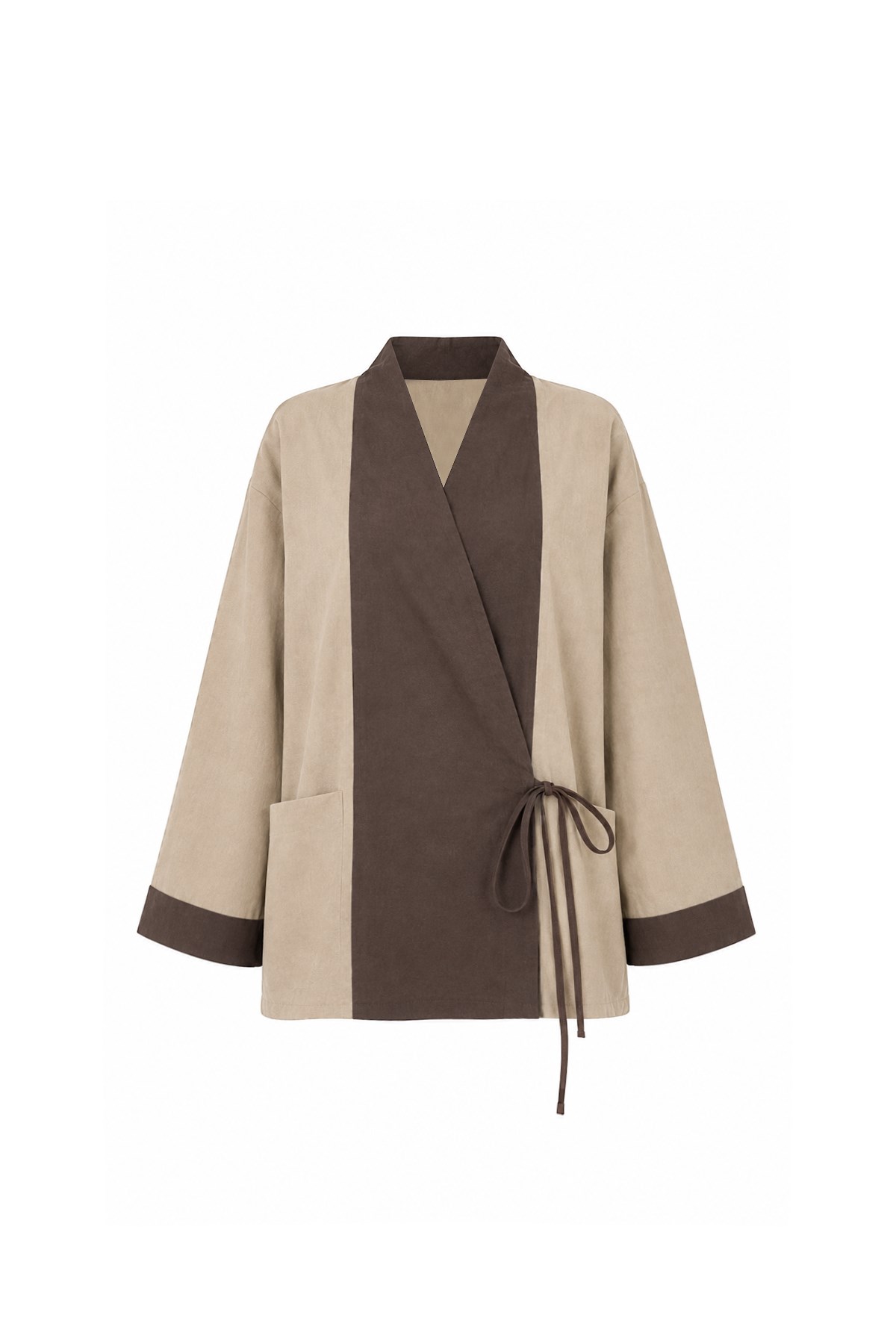 Kolu Katlı Kimono Bej
