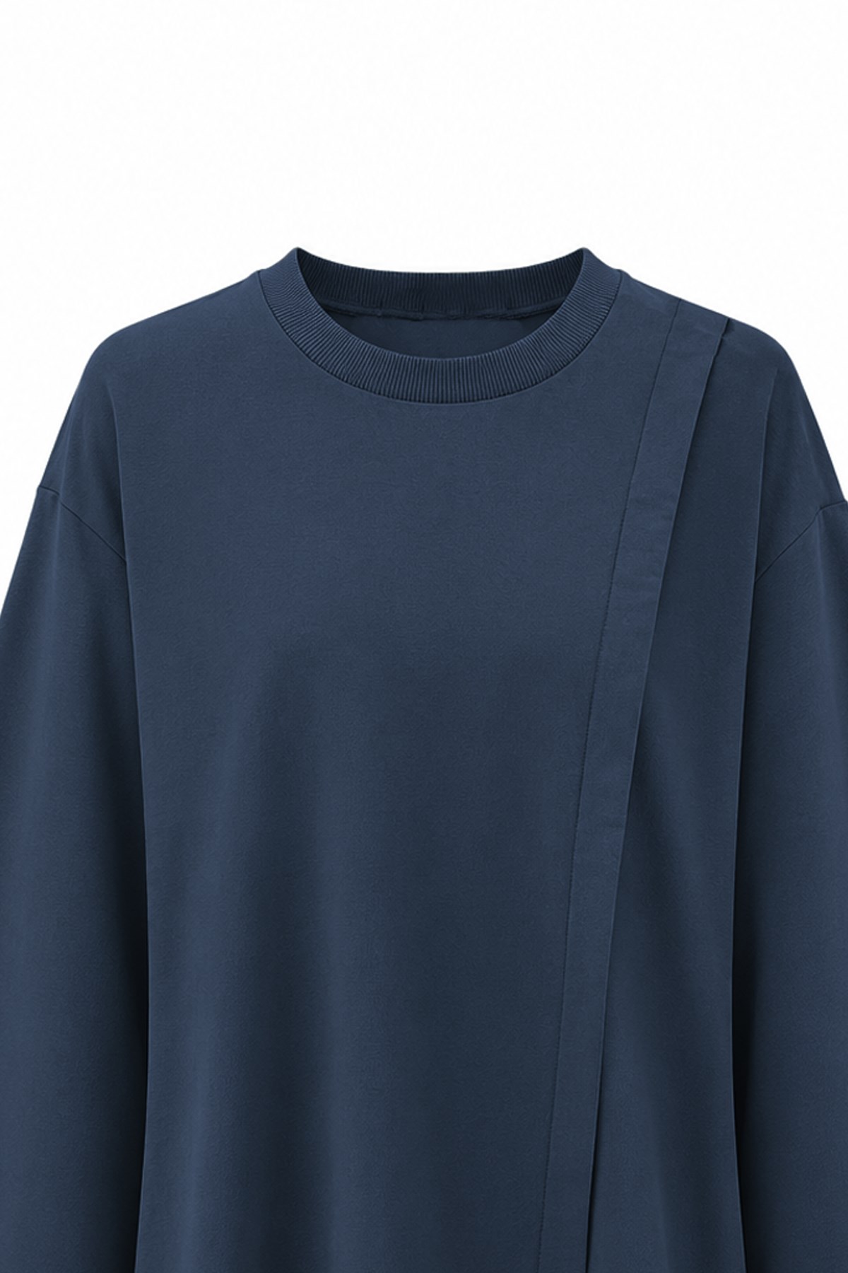 Önü Katlı Sweat Lacivert