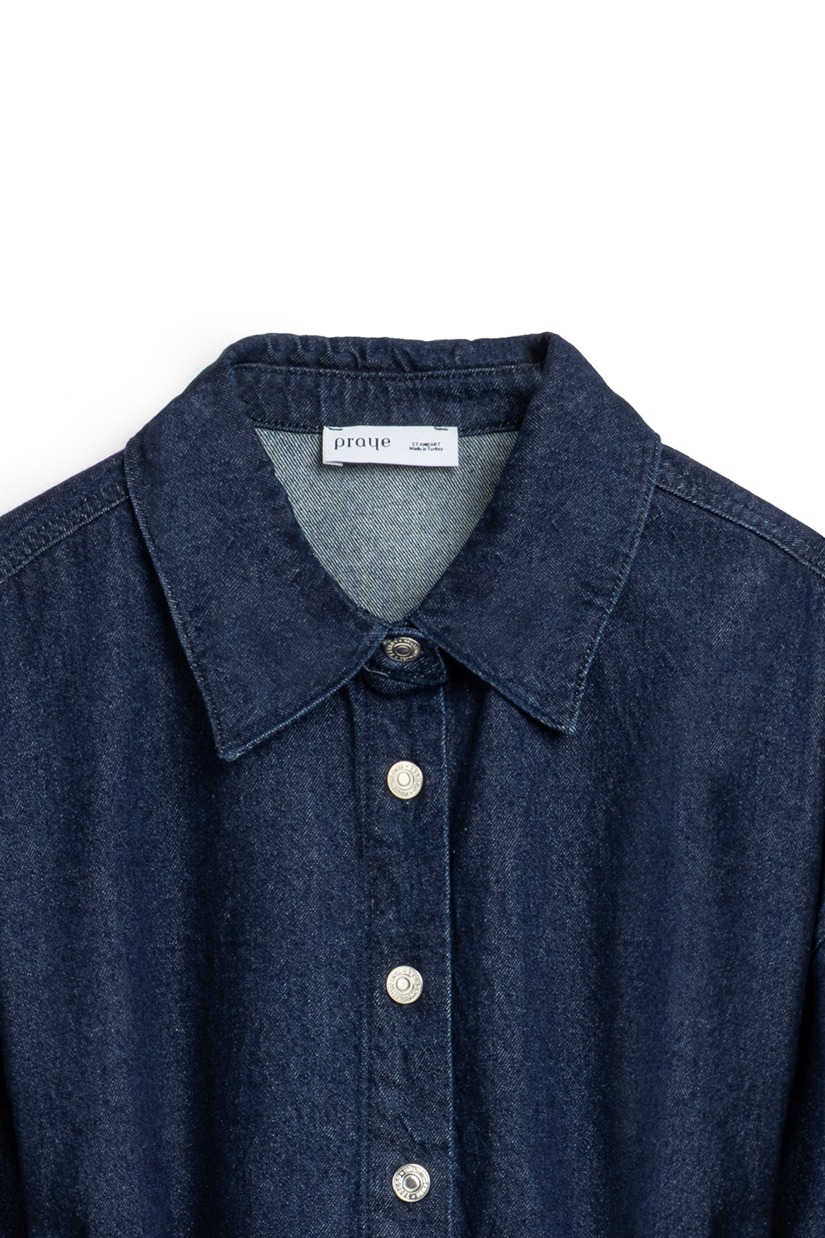 Oversize Bağlamalı Denim Ceket Lacivert