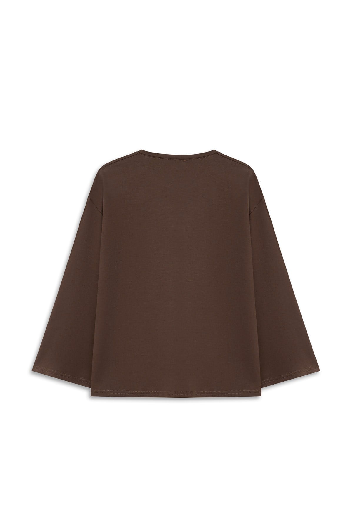 Papatyalı Kısa Sweat Kahverengi