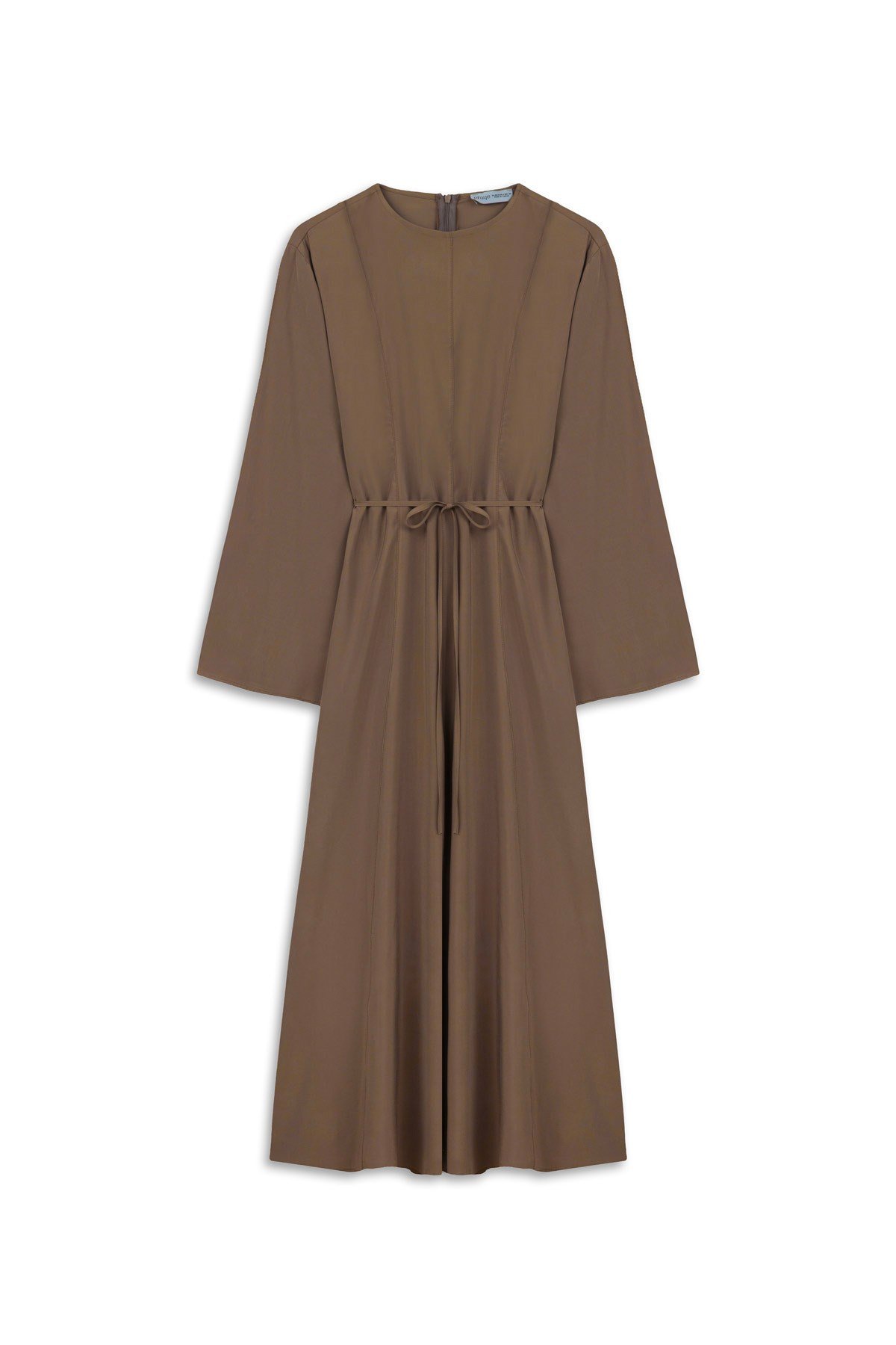 Tencel Zarif Elbise Kahverengi