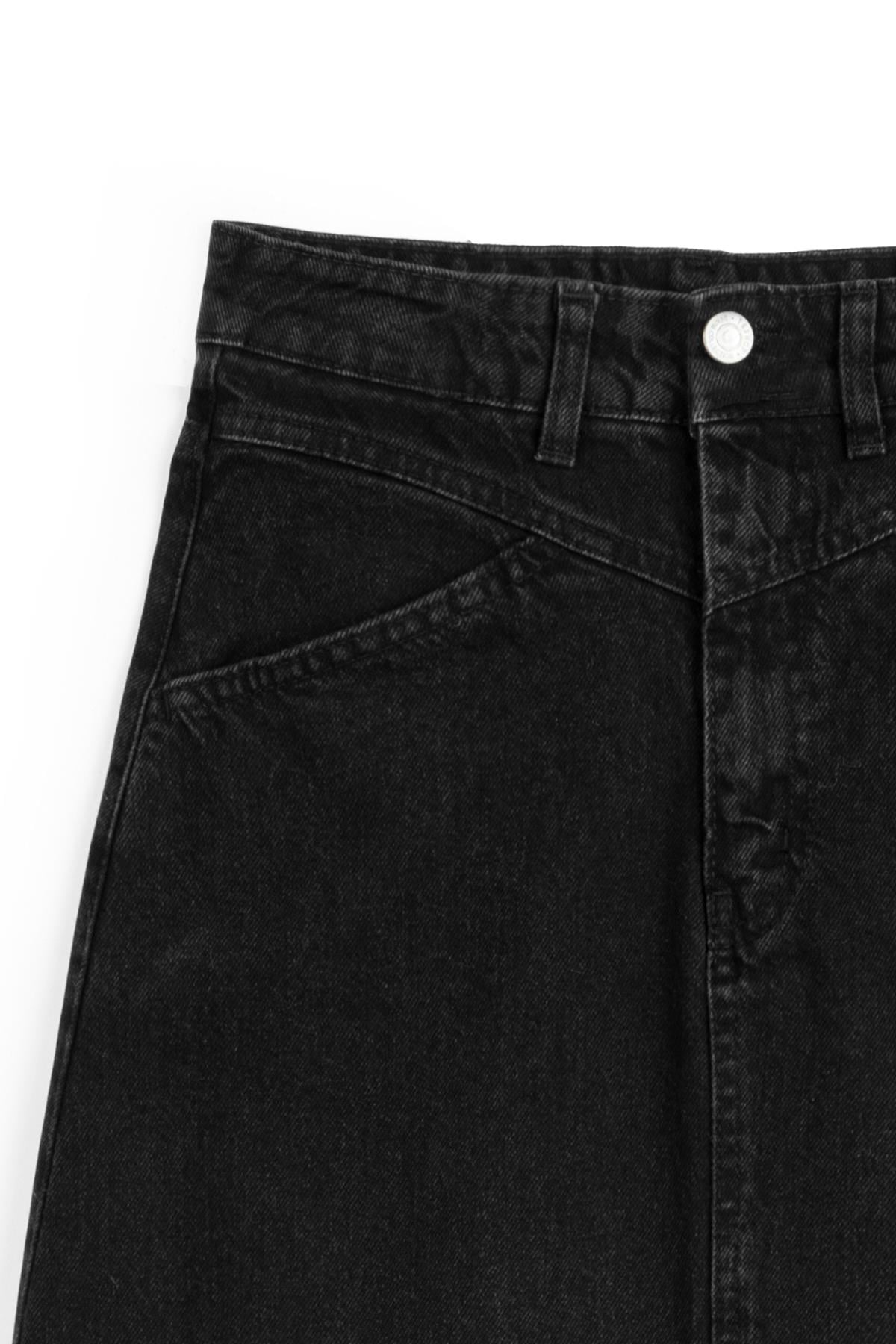 Uzun Püsküllü Denim Etek Antrasit