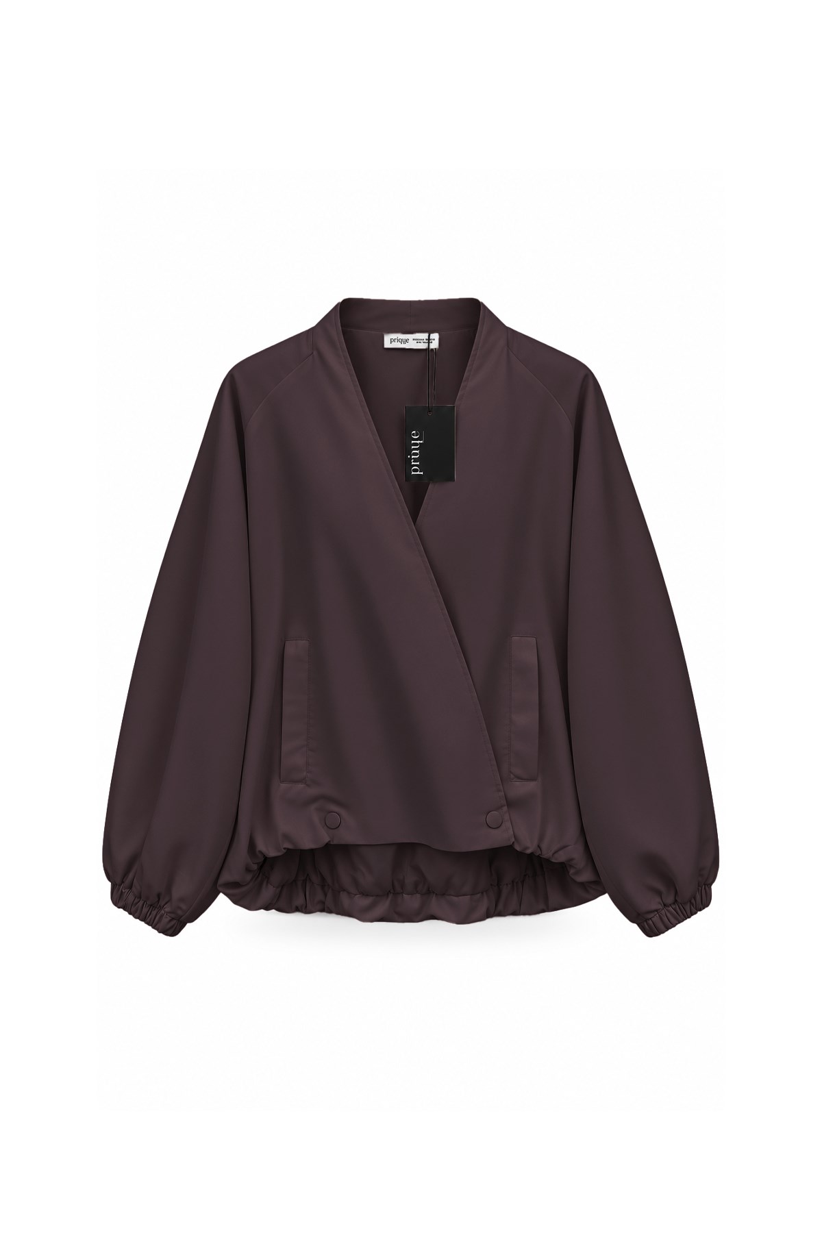 V Yaka Bomber Ceket Bordo