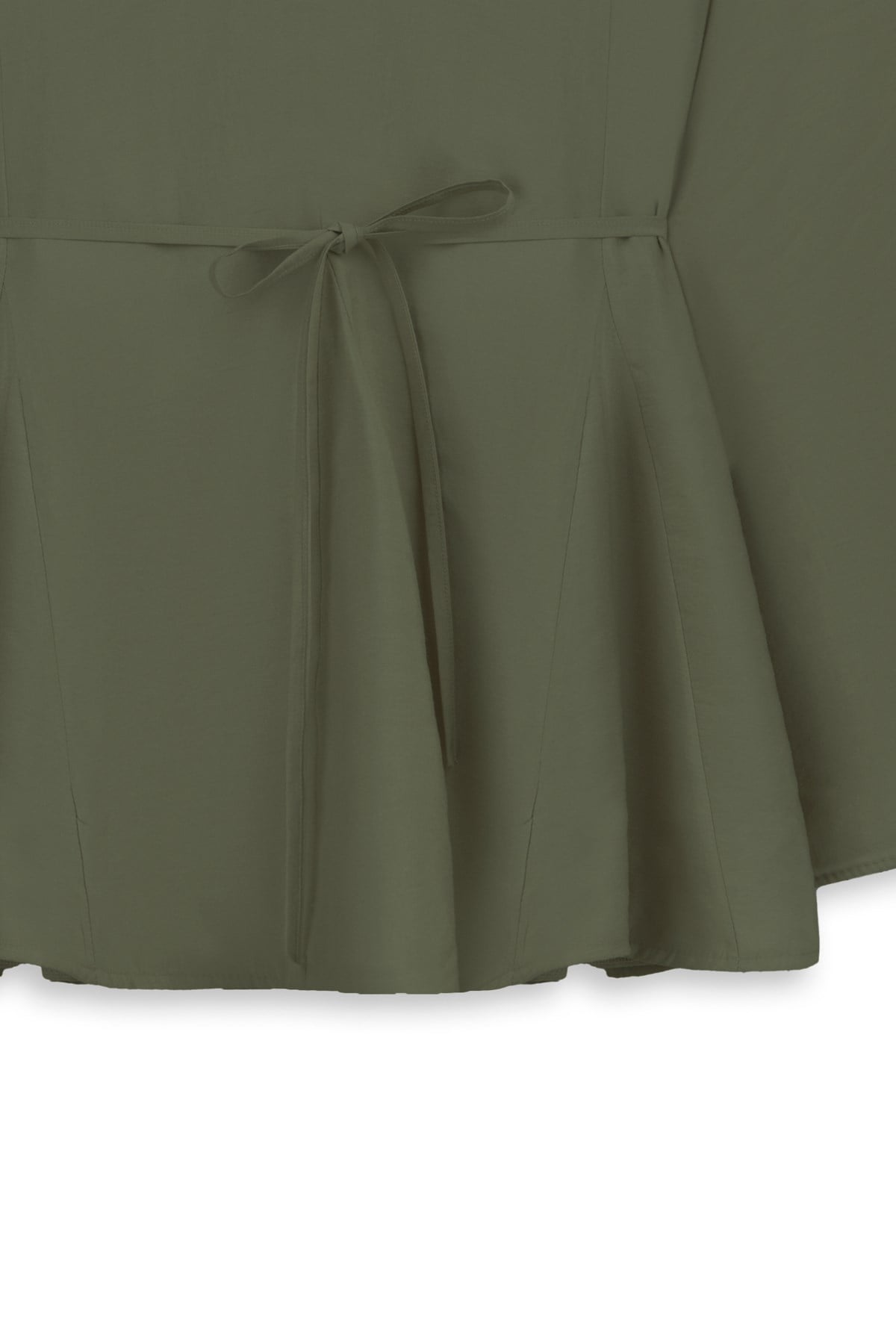 Volanlı Tencel Bluz Haki
