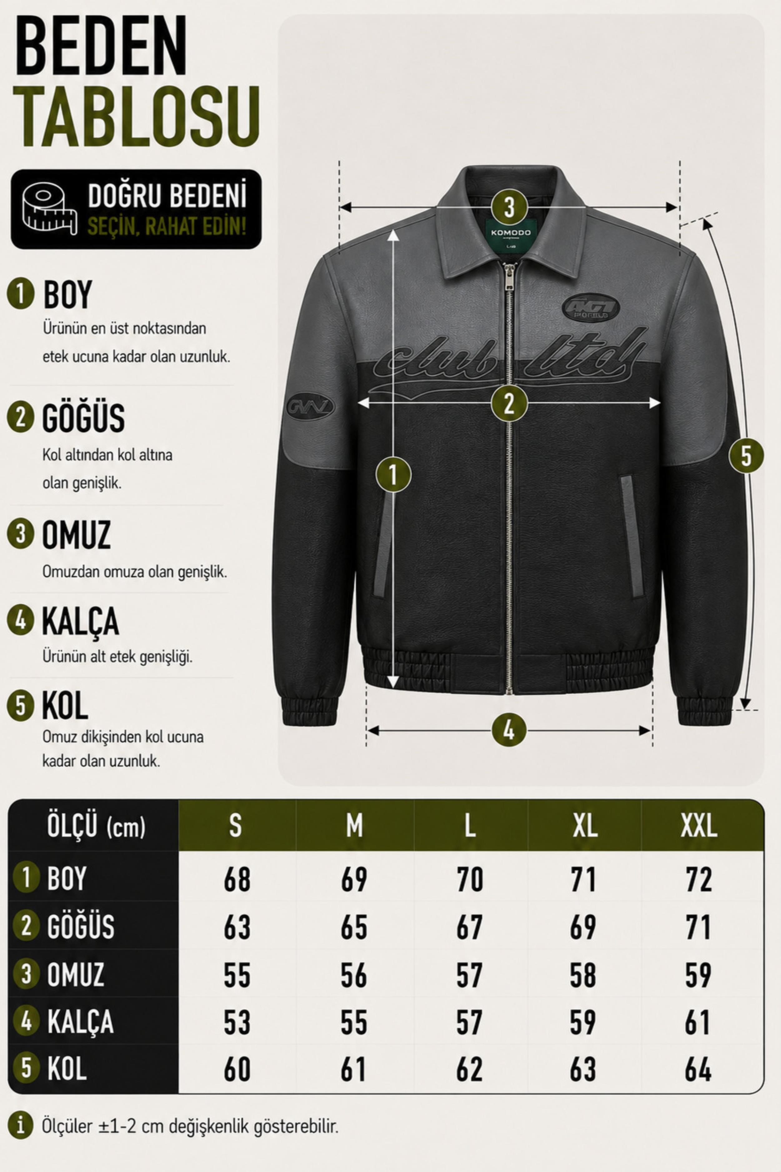Baskılı Çift Renk Oversize Suni Deri Mont KMD 882_50531
