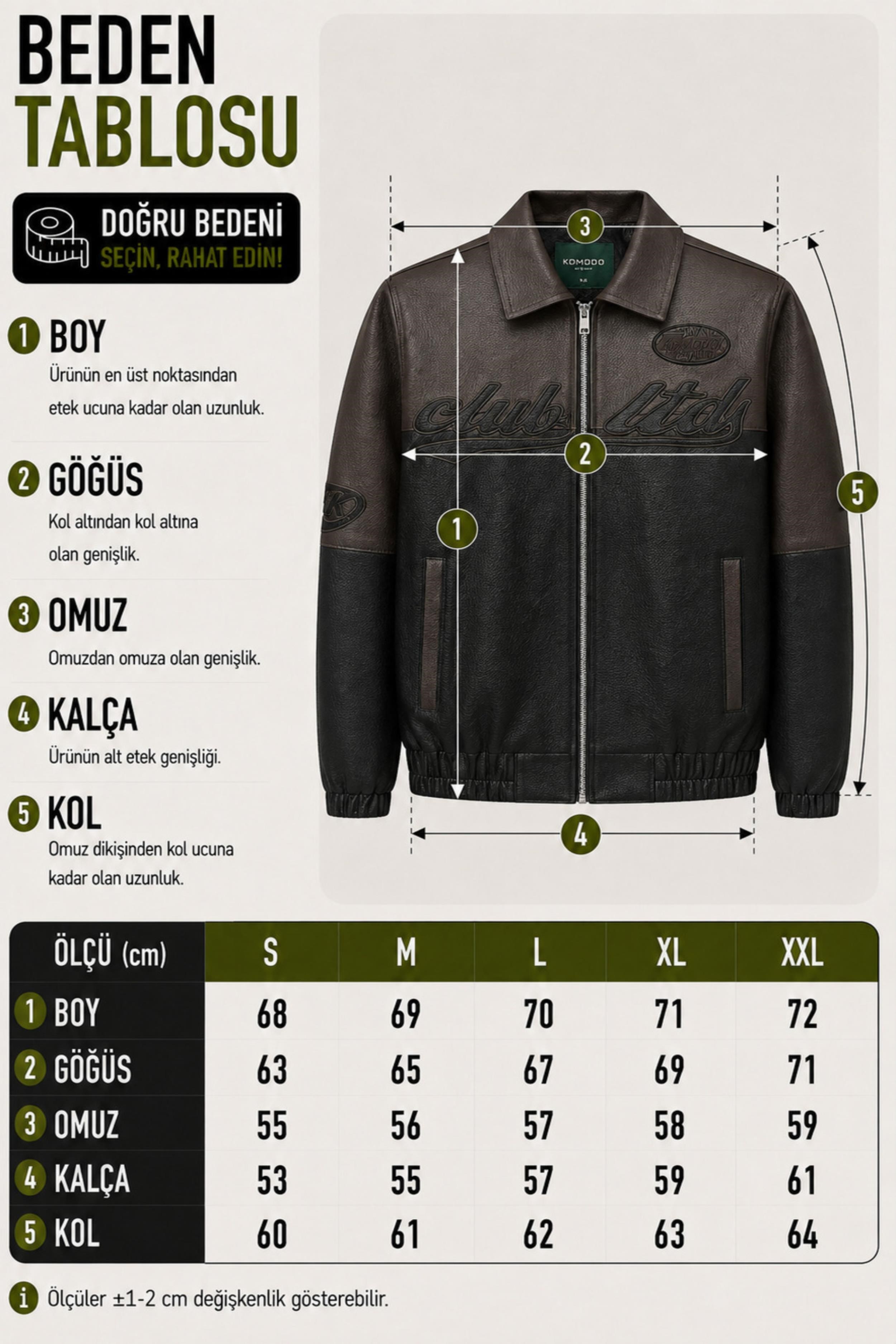Baskılı Çift Renk Oversize Suni Deri Mont KMD 882_50531