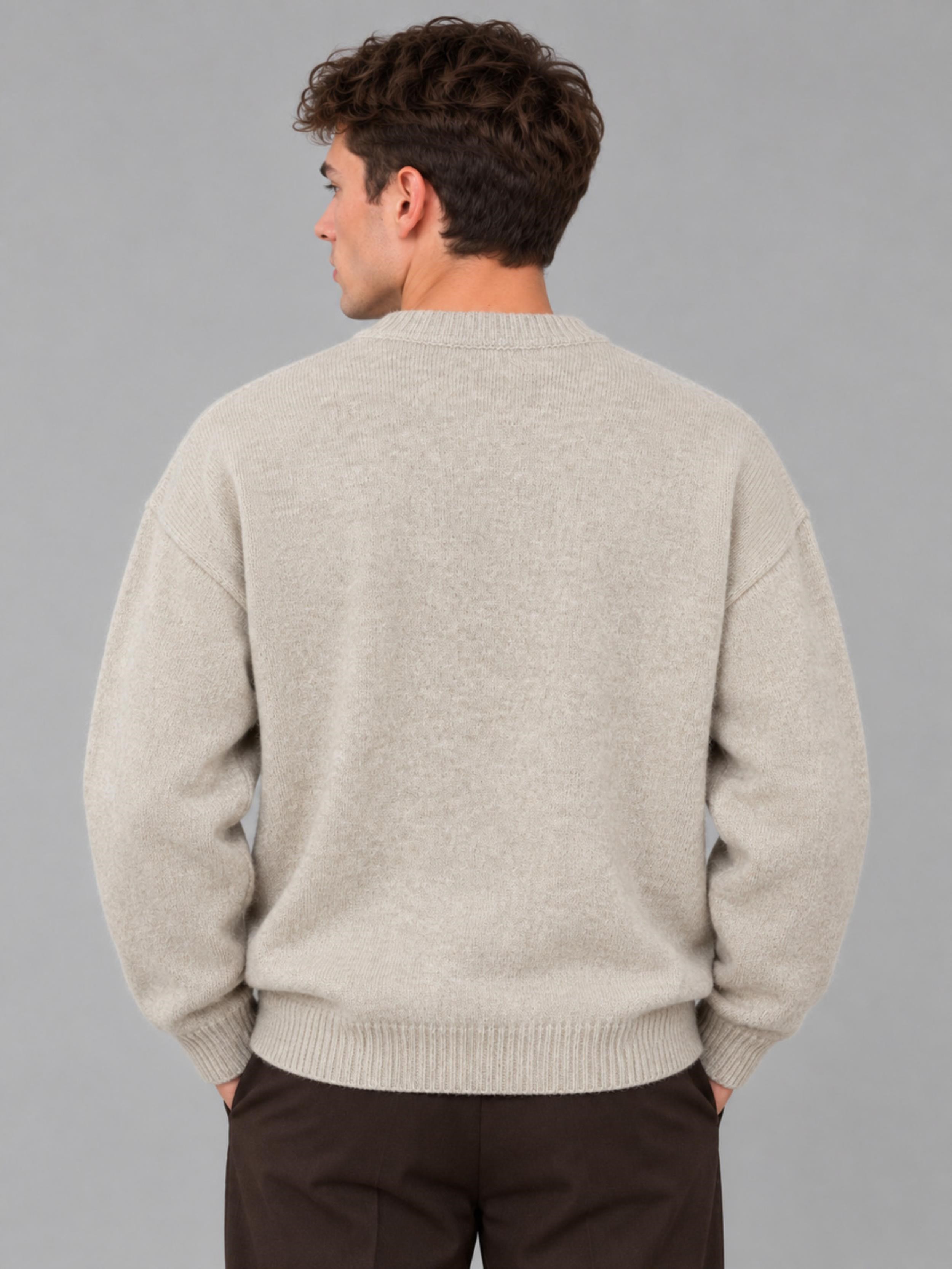 Baskılı Oversize Örgü Kışlık Kazak DP 16596_10072