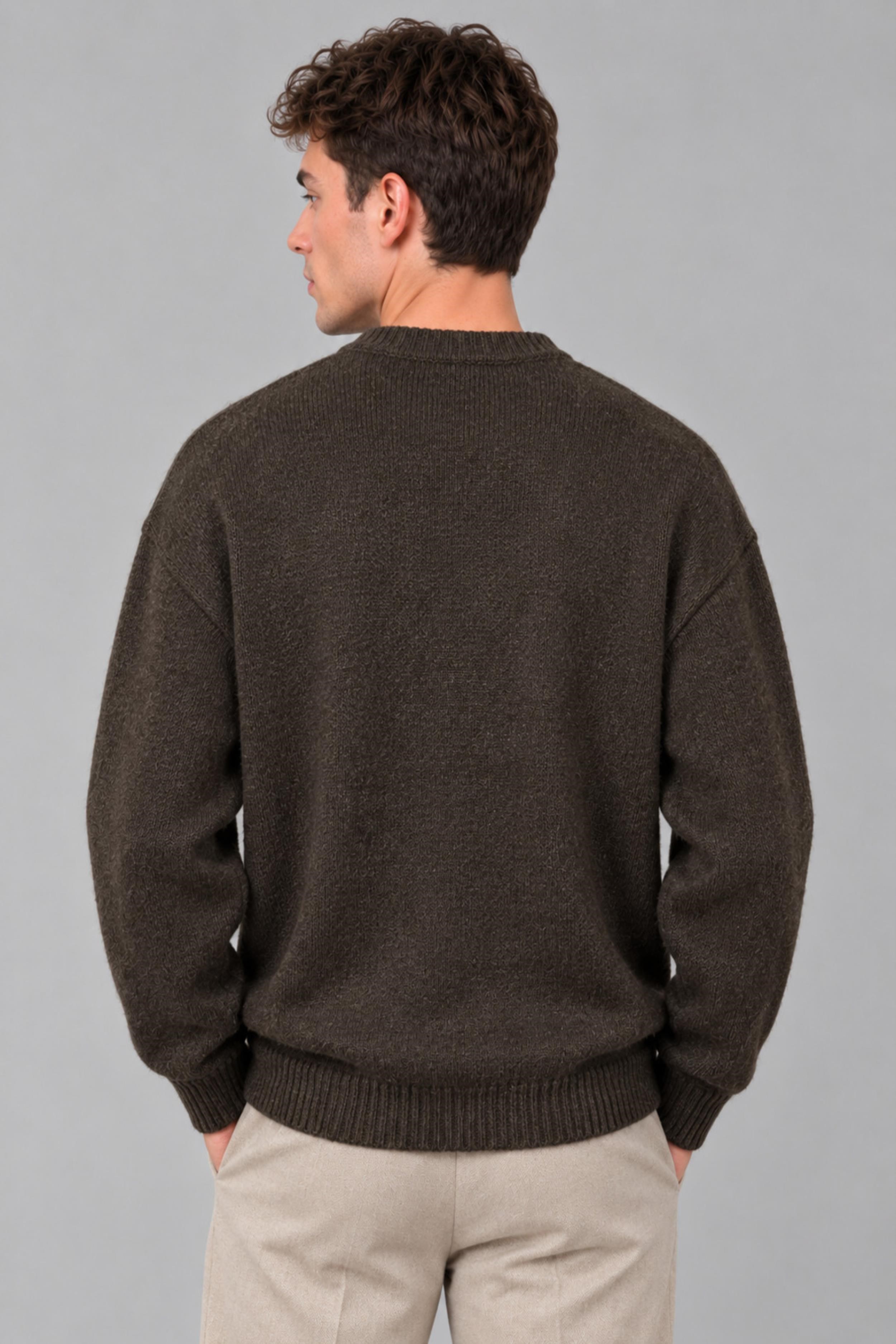 Baskılı Oversize Örgü Kışlık Kazak DP 16596_10072