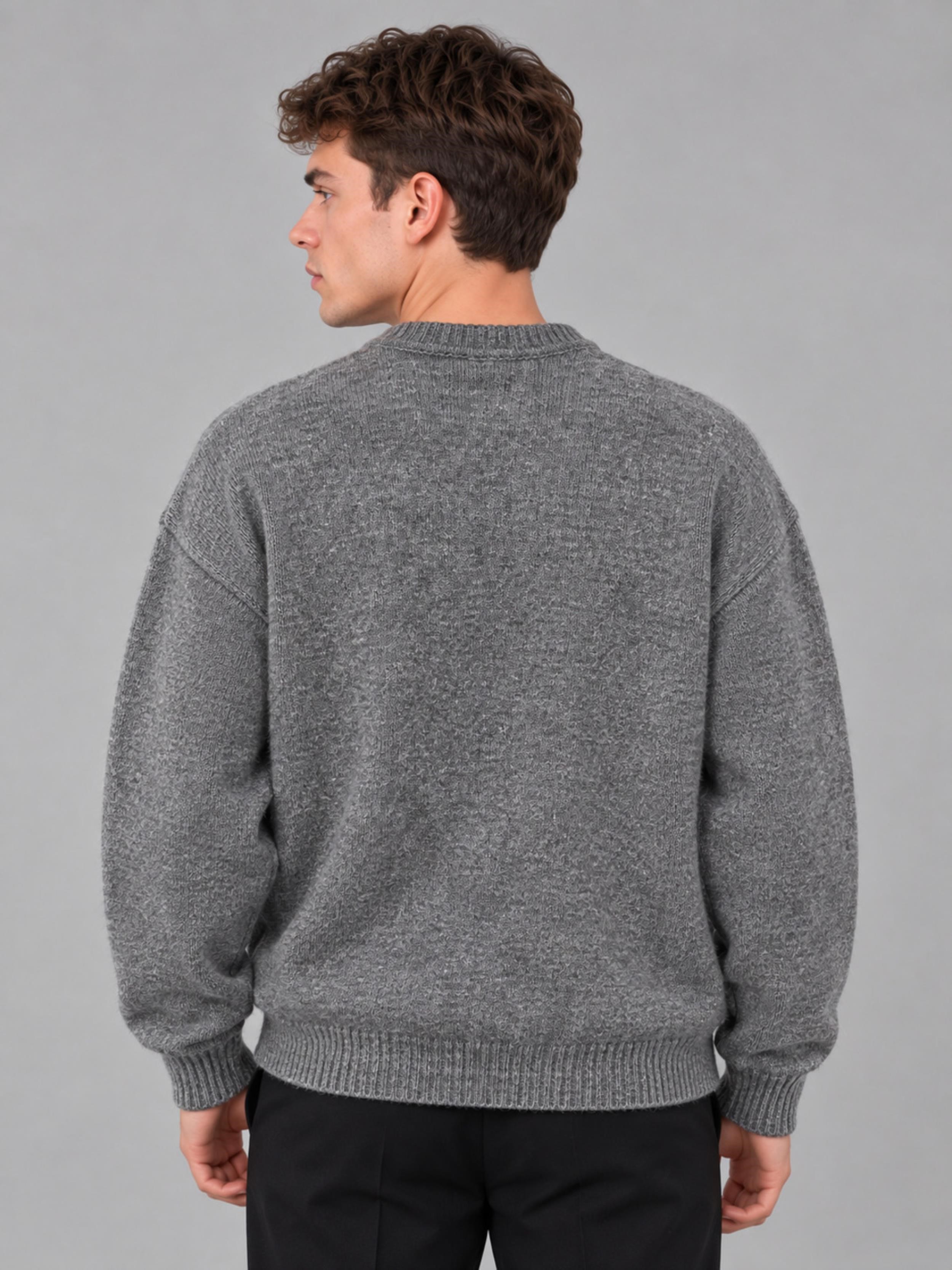 Baskılı Oversize Örgü Kışlık Kazak DP 16596_10072