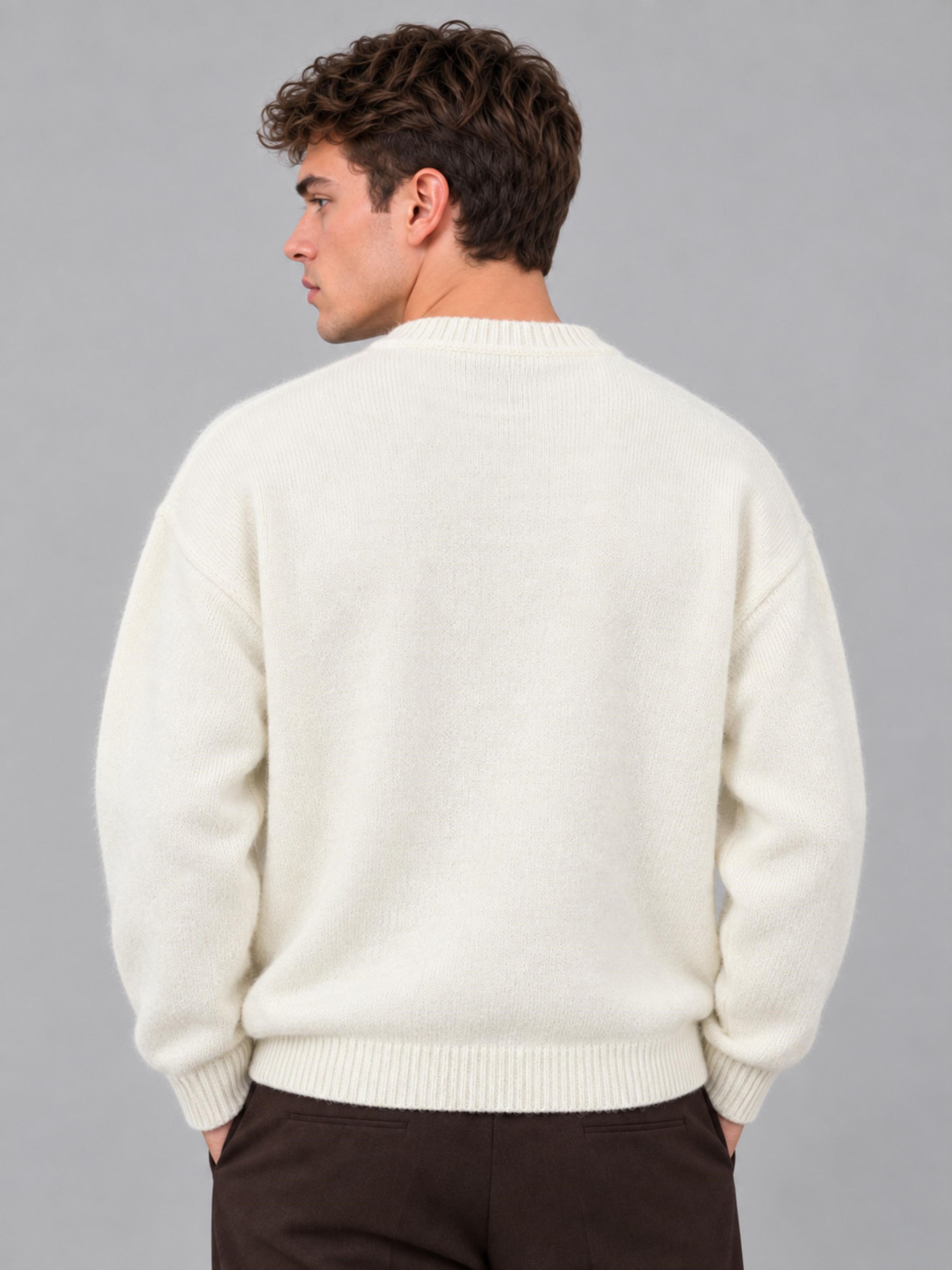 Baskılı Oversize Örgü Kışlık Kazak DP 16596_10072