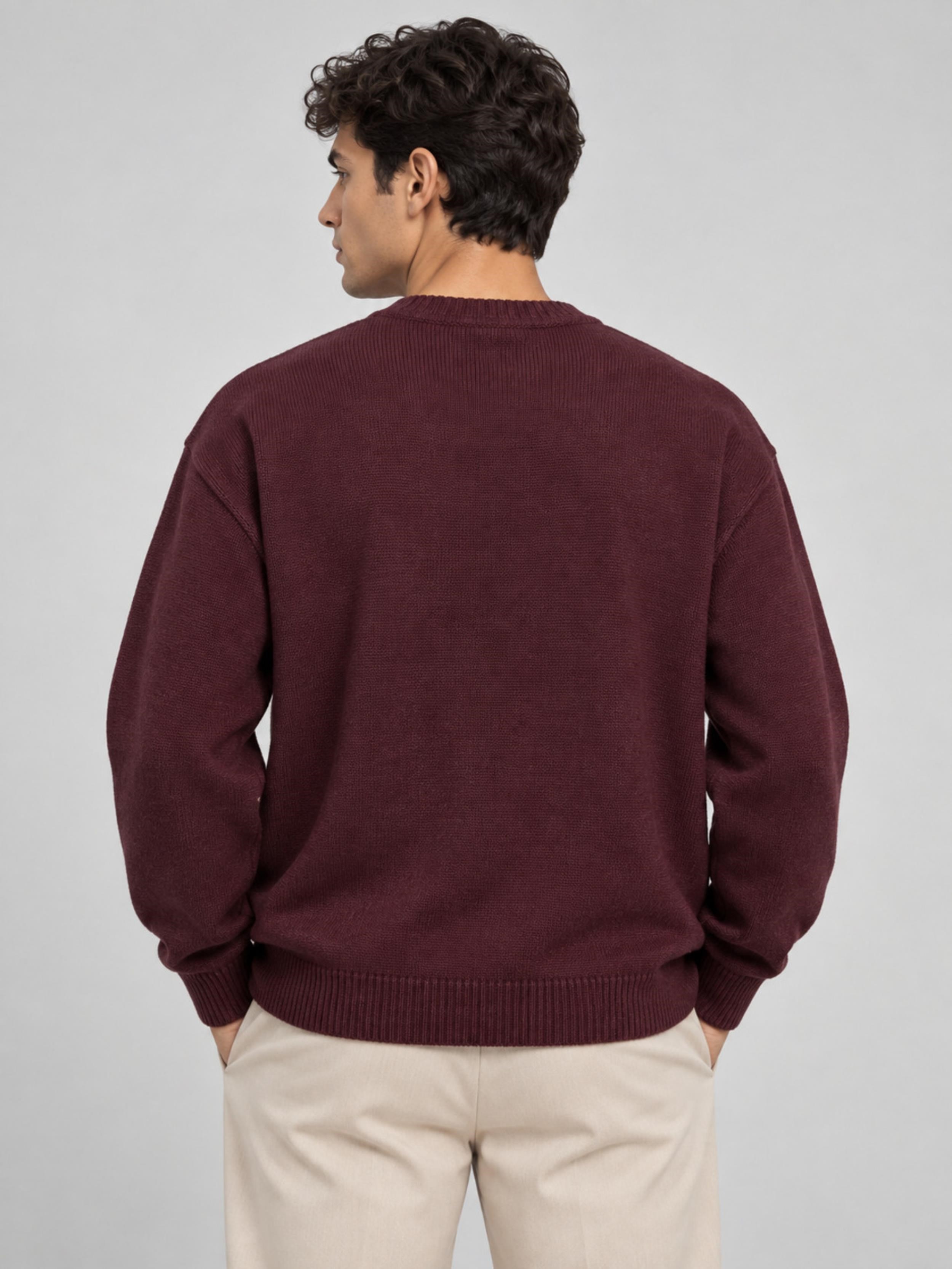 Baskılı Oversize Örgü Kışlık Kazak DP 16596_10072