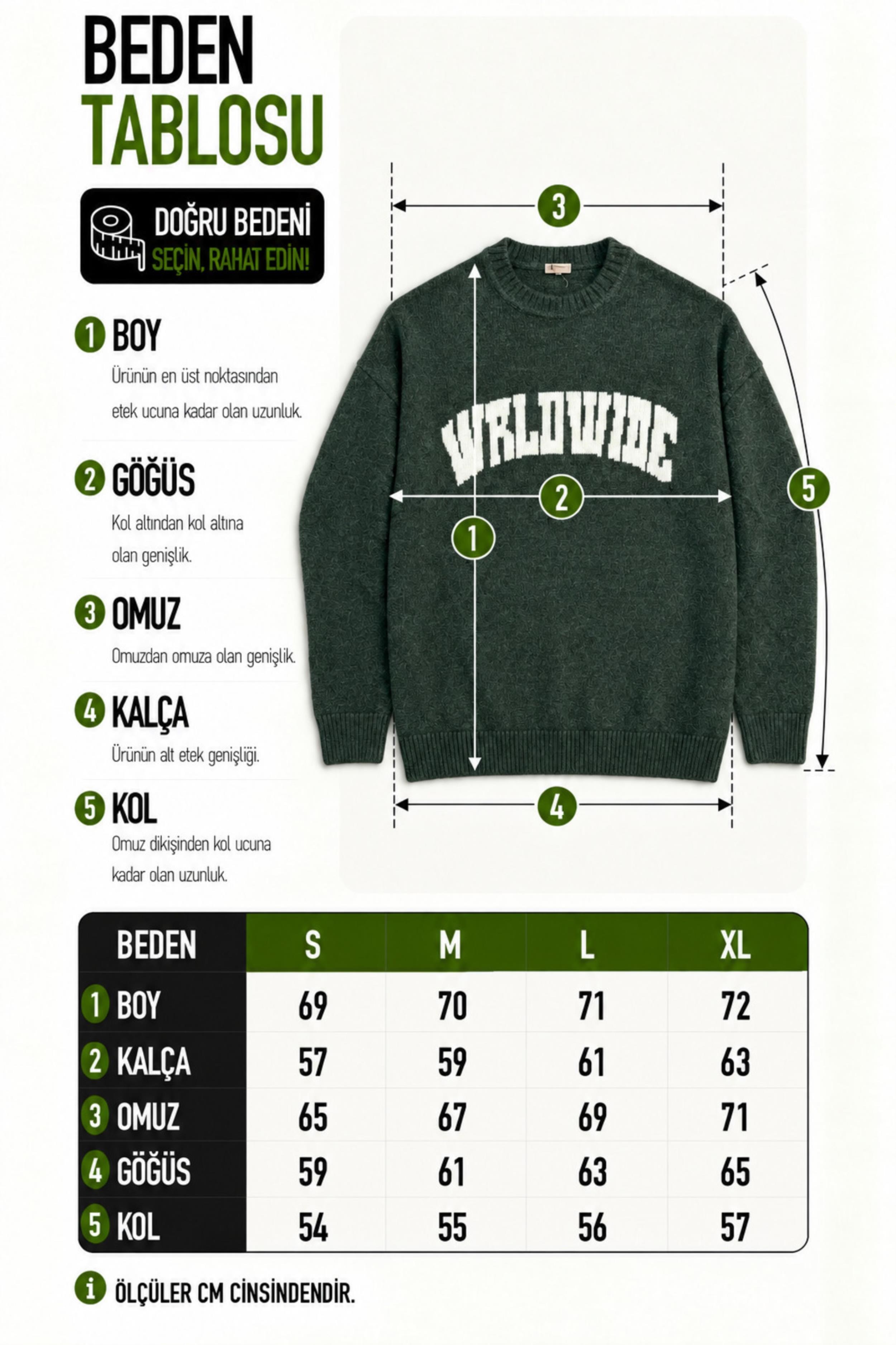 Baskılı Oversize Örgü Kışlık Kazak DP 16596_10072