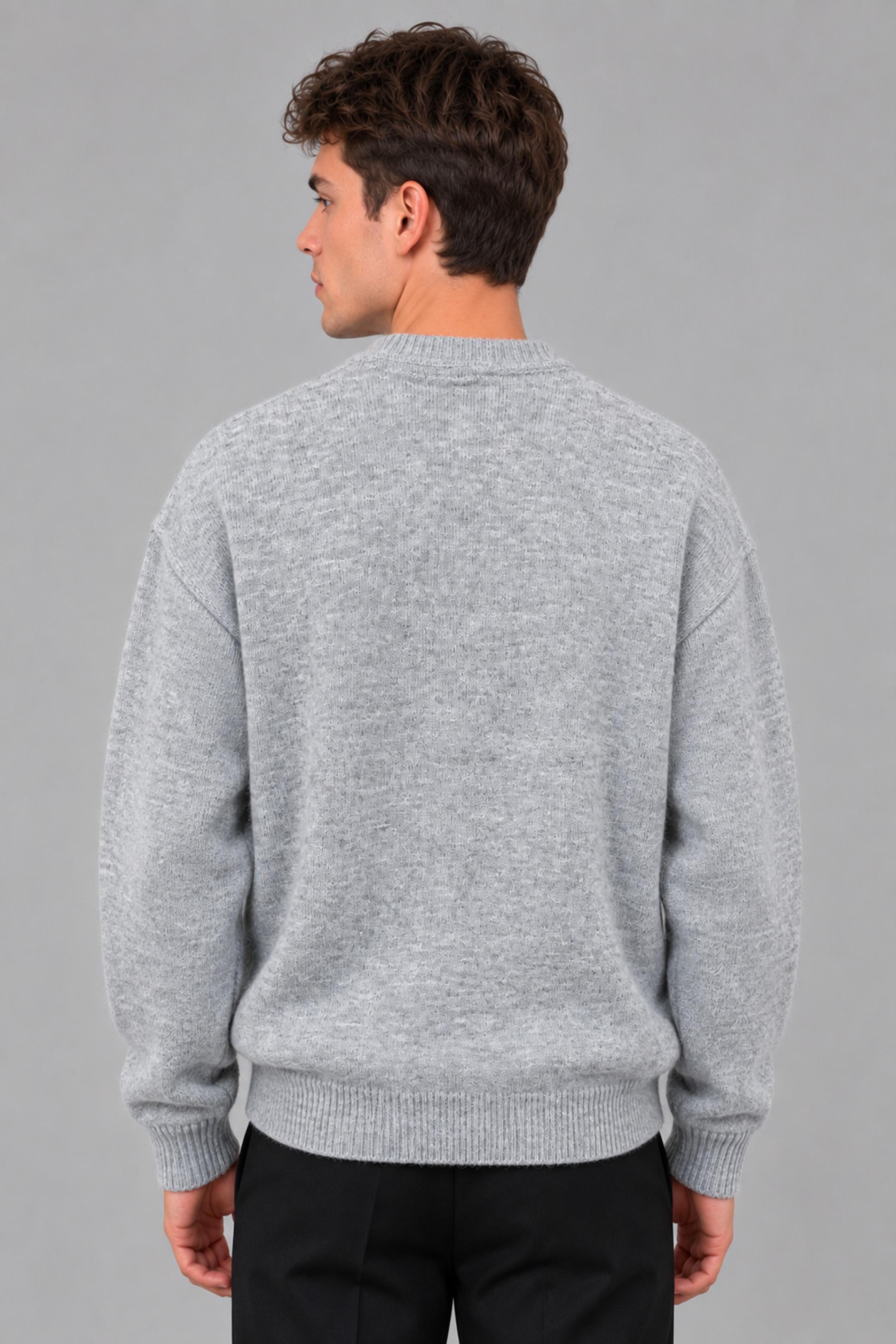 Baskılı Oversize Örgü Kışlık Kazak DP 16596_10072