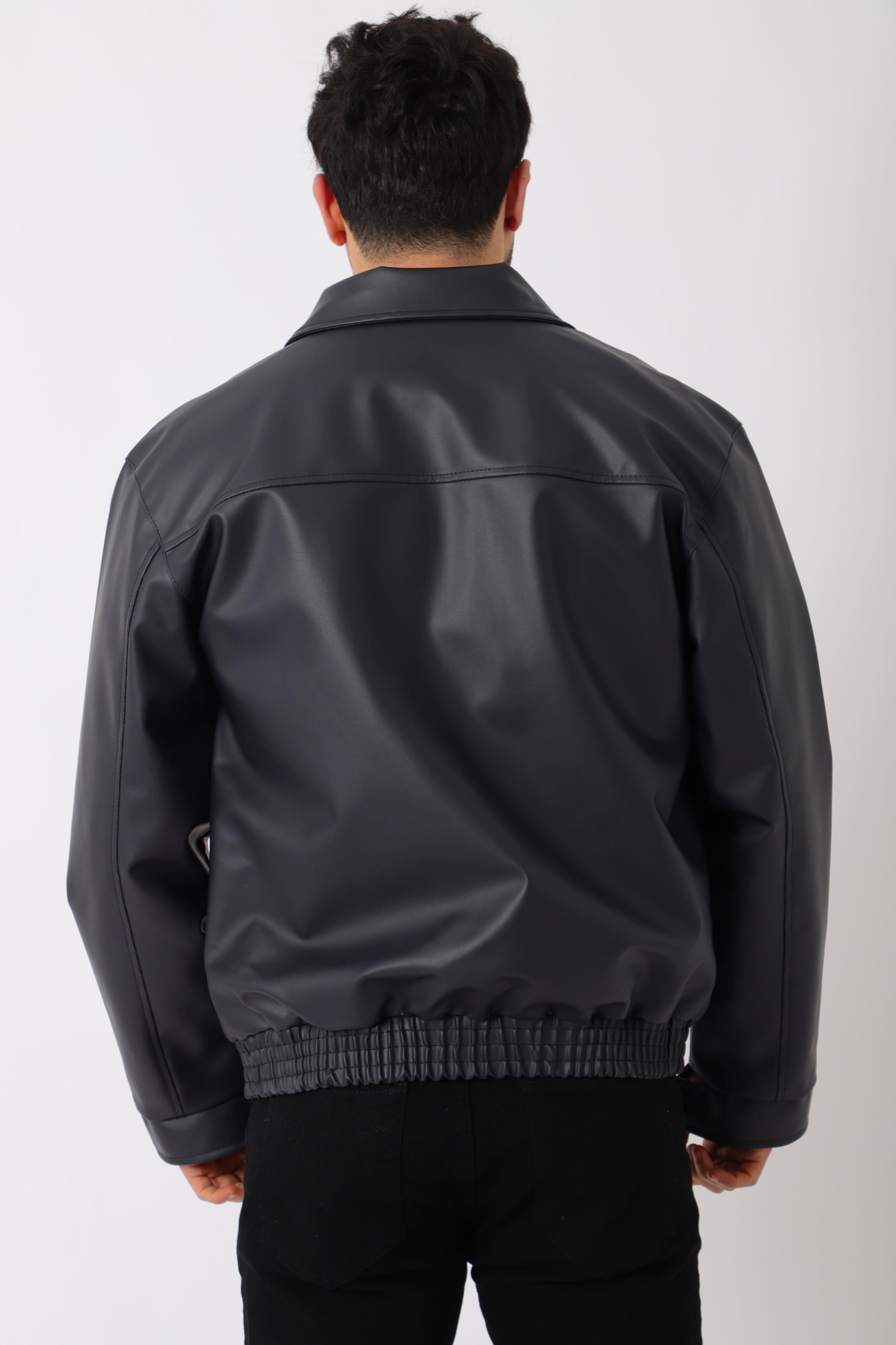 Bel Lastikli Kapaklı Oversize Suni Deri Mont PLDP 2998_50447