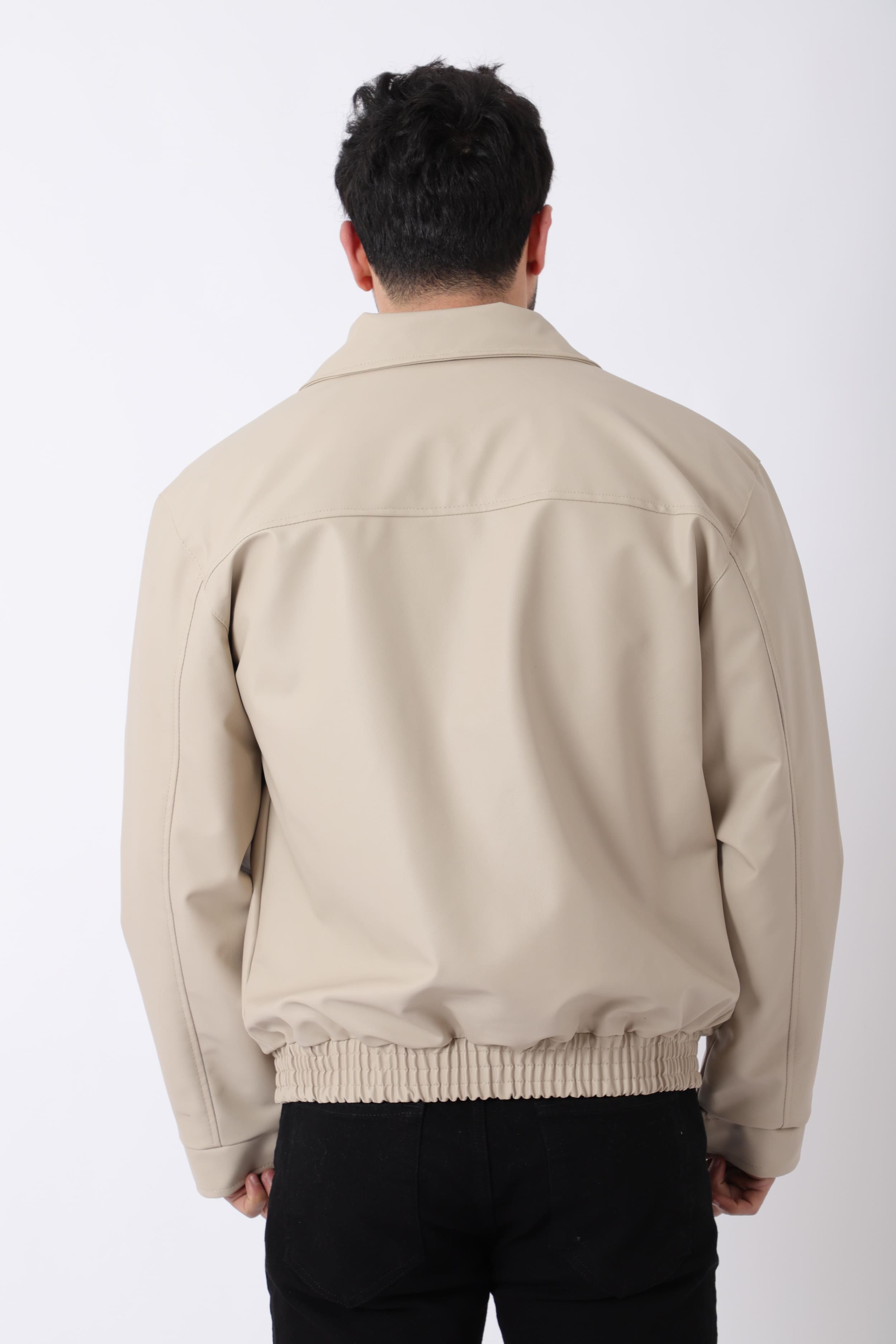 Bel Lastikli Kapaklı Oversize Suni Deri Mont PLDP 2998_50447