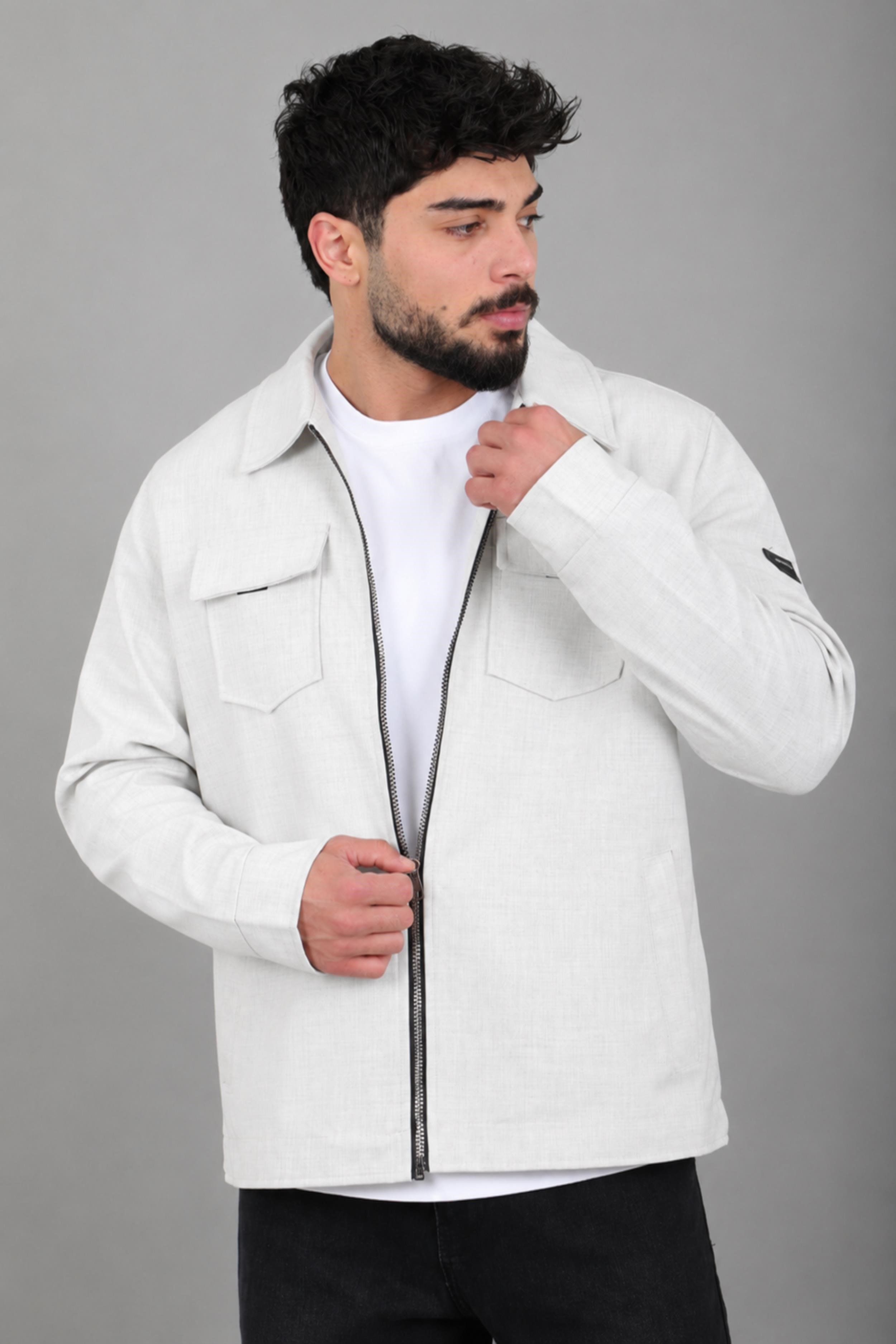 Bez Ayağı Dokuma Yakalı Kapaklı Mevsimlik Mont PLDP 3035_60397