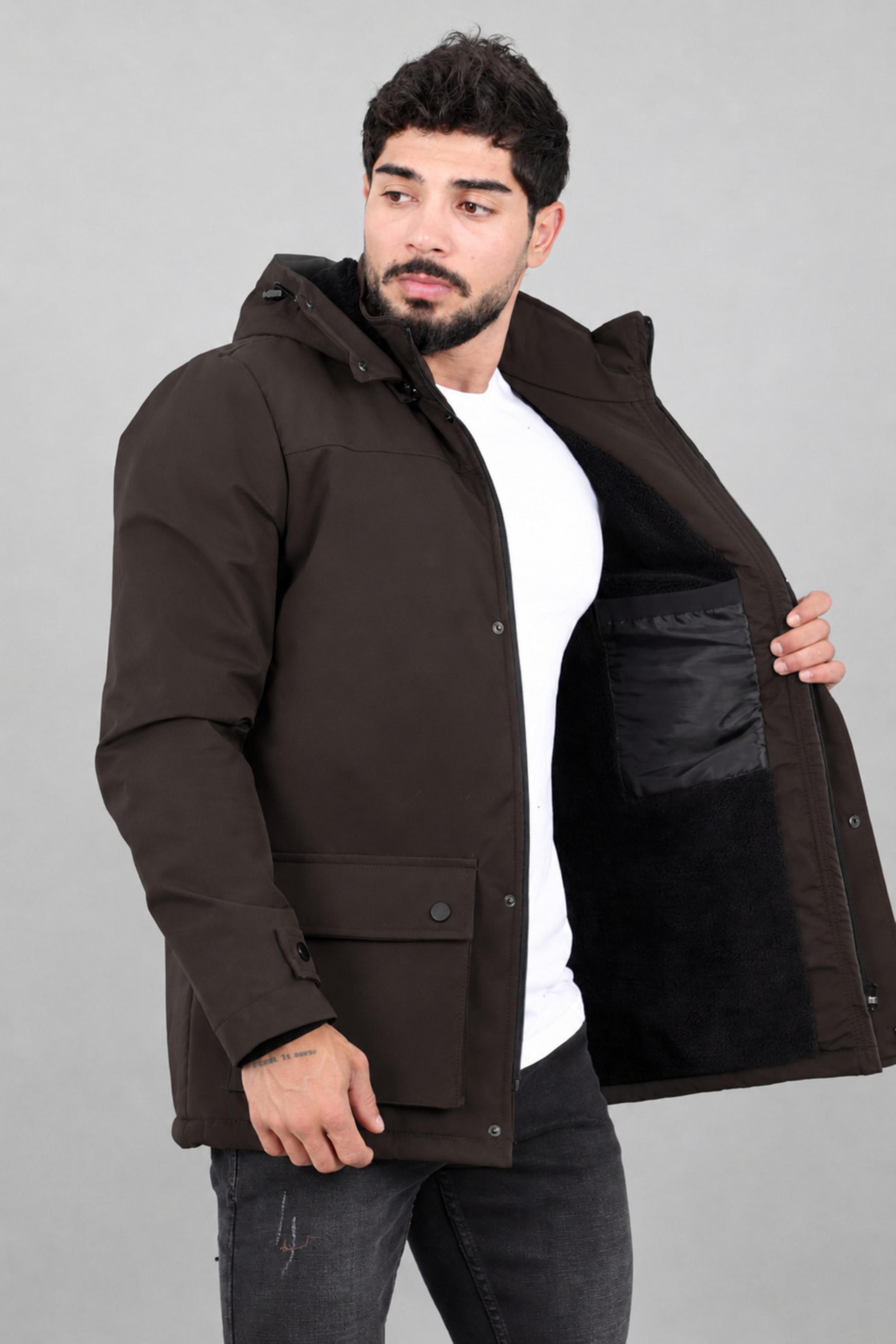 Box Kumaş Torba Cep İçi Kürklü Kışlık Mont Kaban PLDP 3037_50526