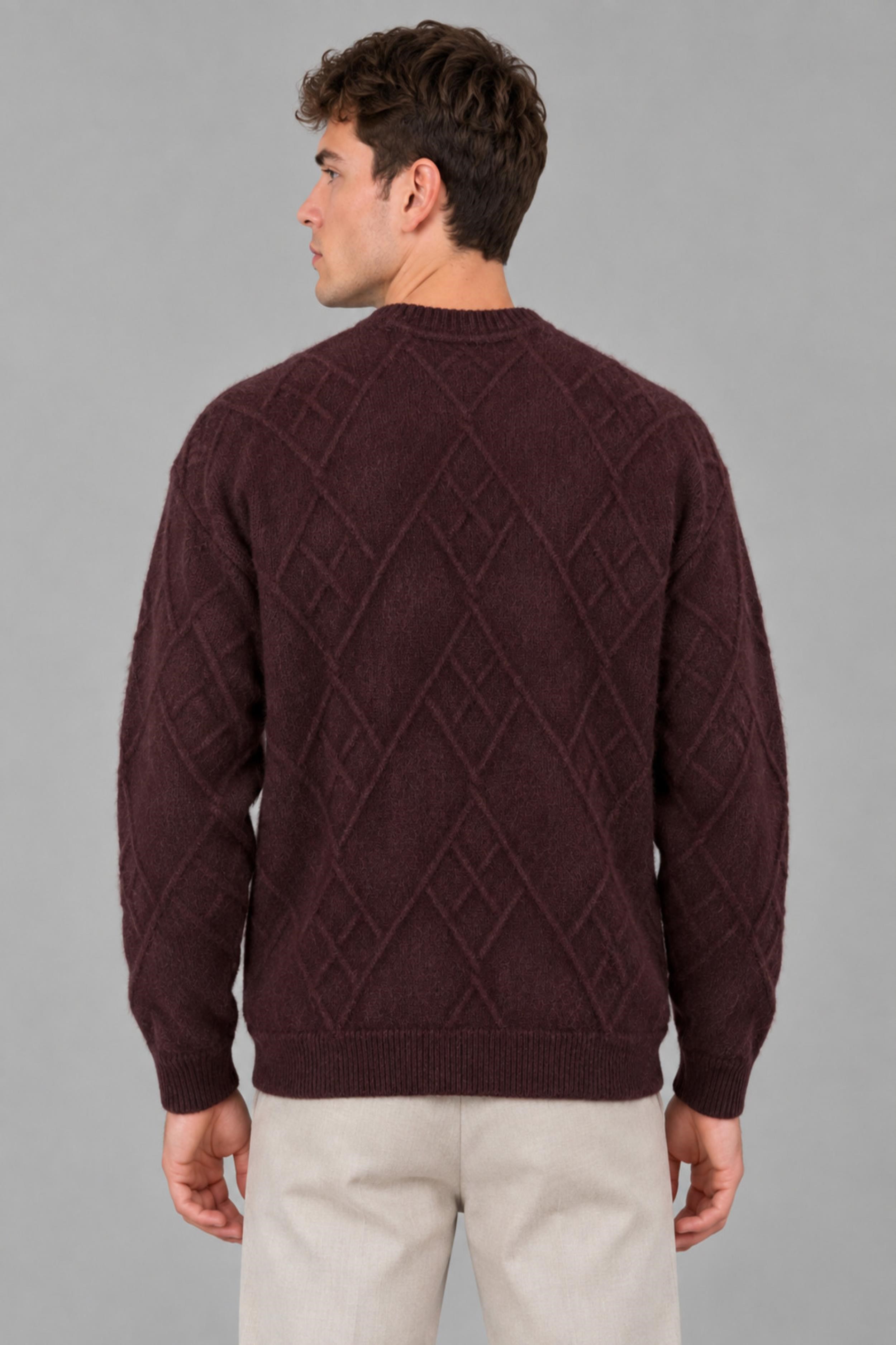 Çapraz Desen Oversize Kışlık Kazak DP 17567_10066