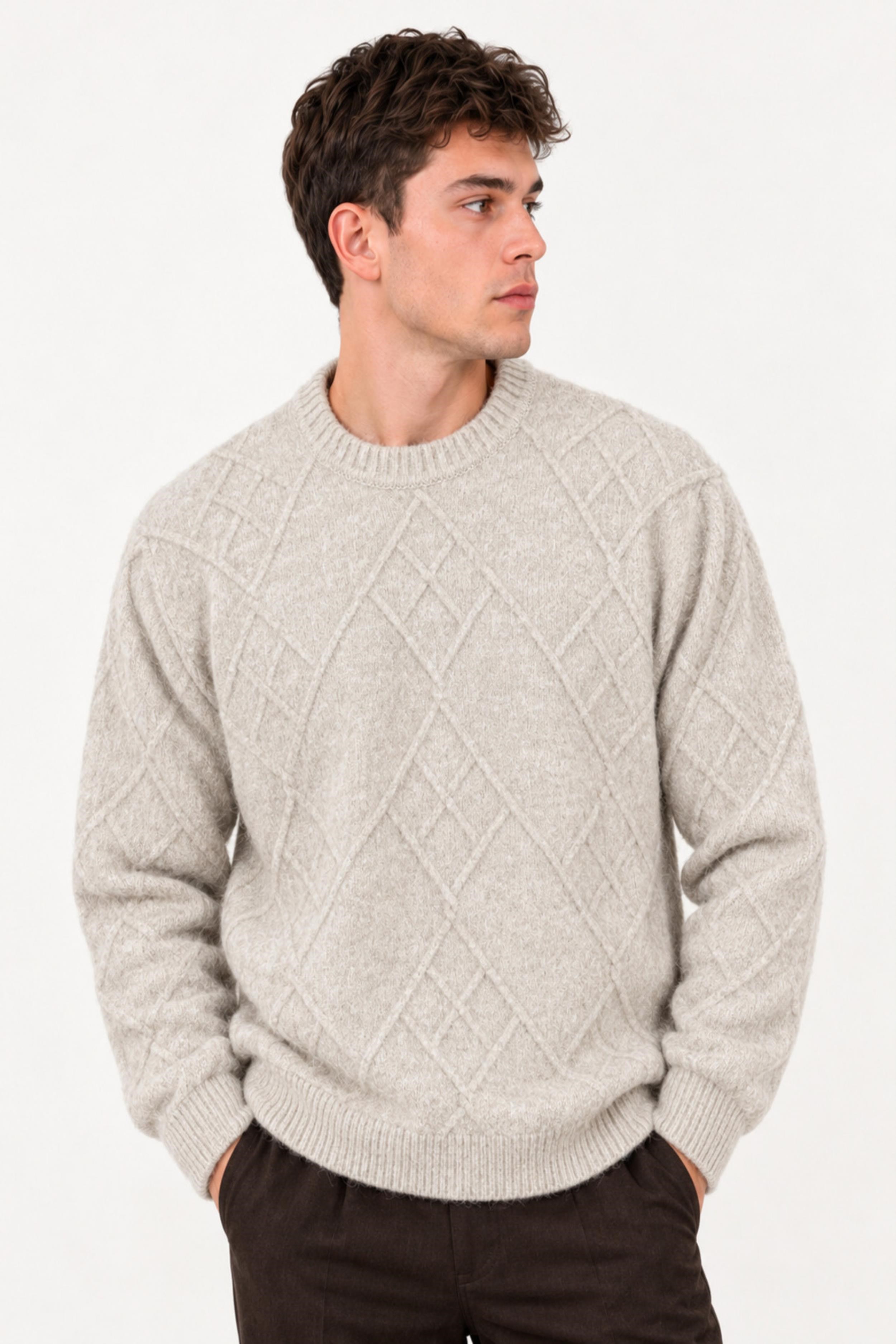 Çapraz Desen Oversize Kışlık Kazak DP 17567_10066