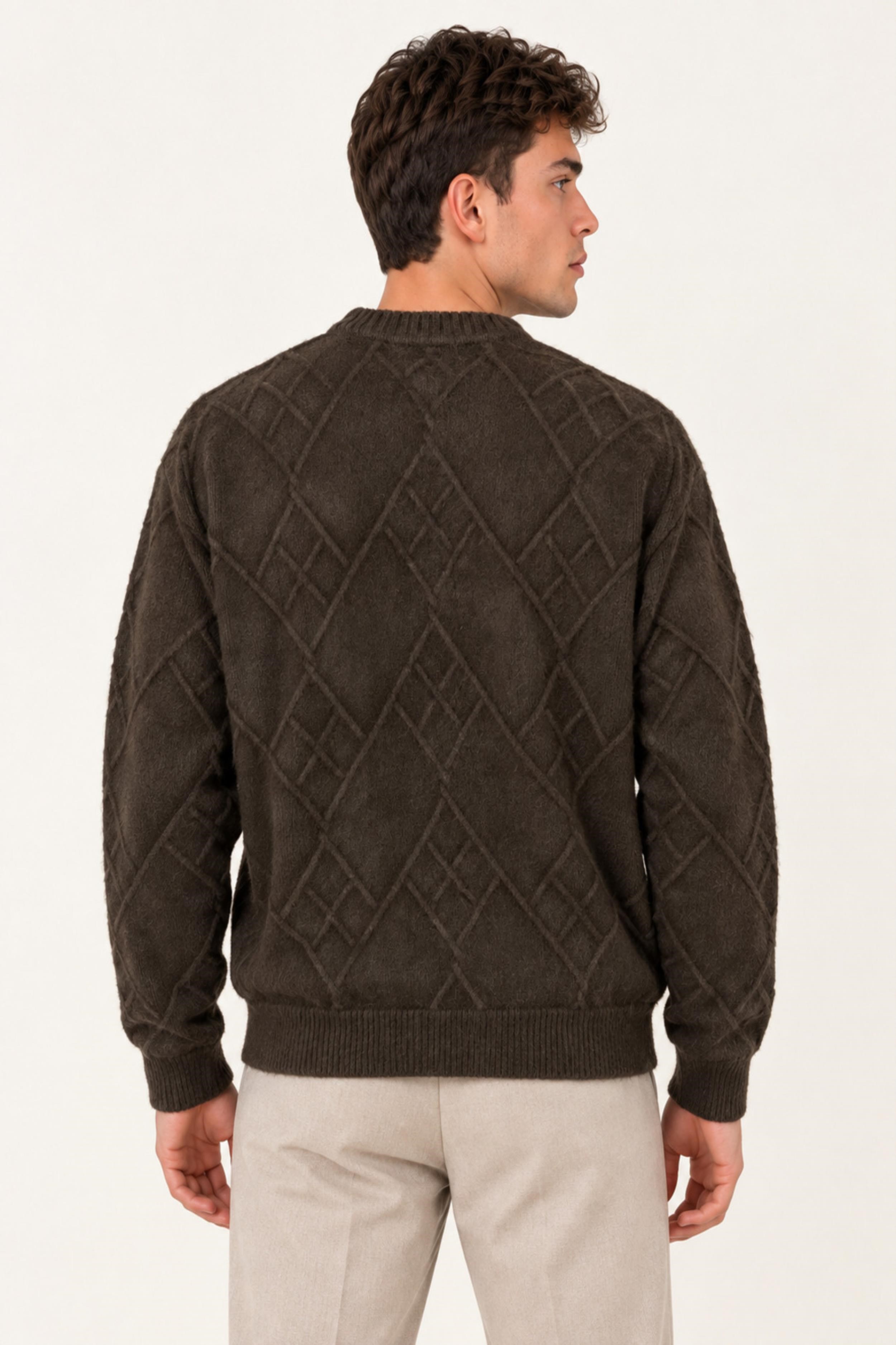 Çapraz Desen Oversize Kışlık Kazak DP 17567_10066